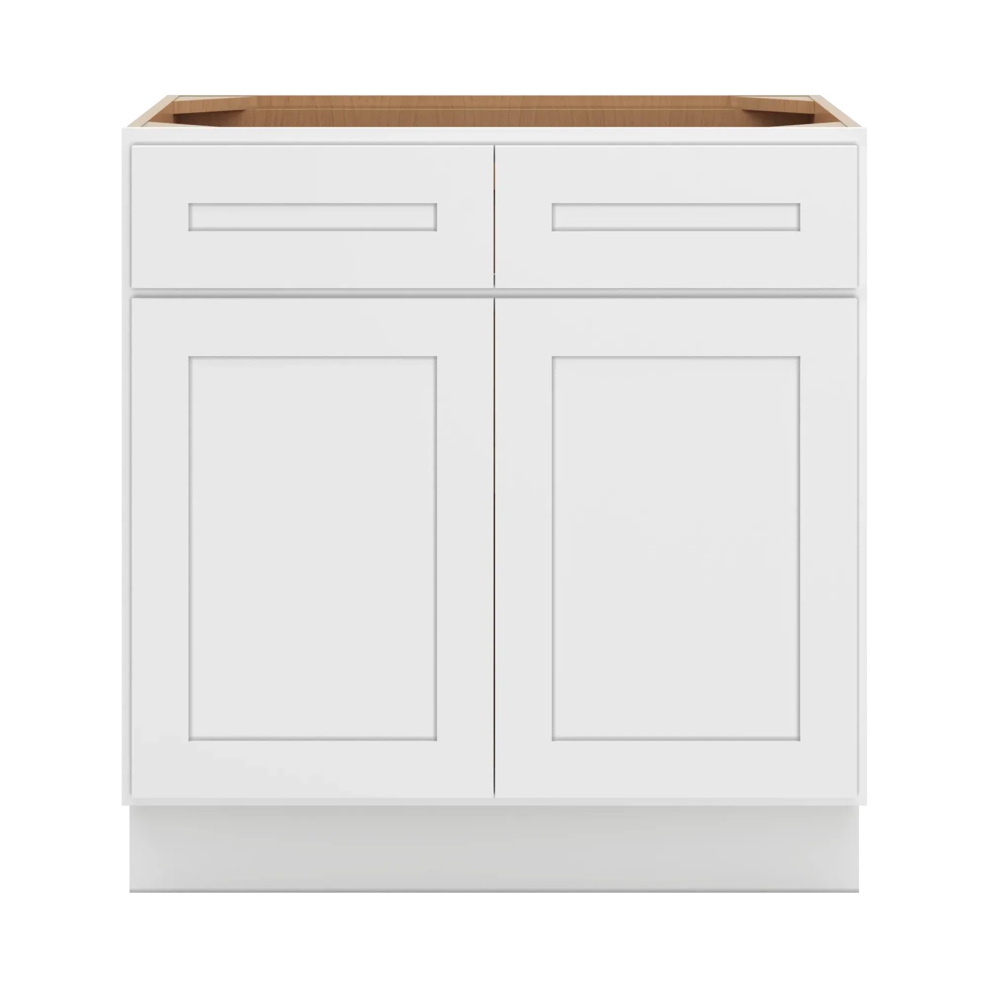 cnc luxor 5 piece white 33 w 2 drawer double door base cabinet
