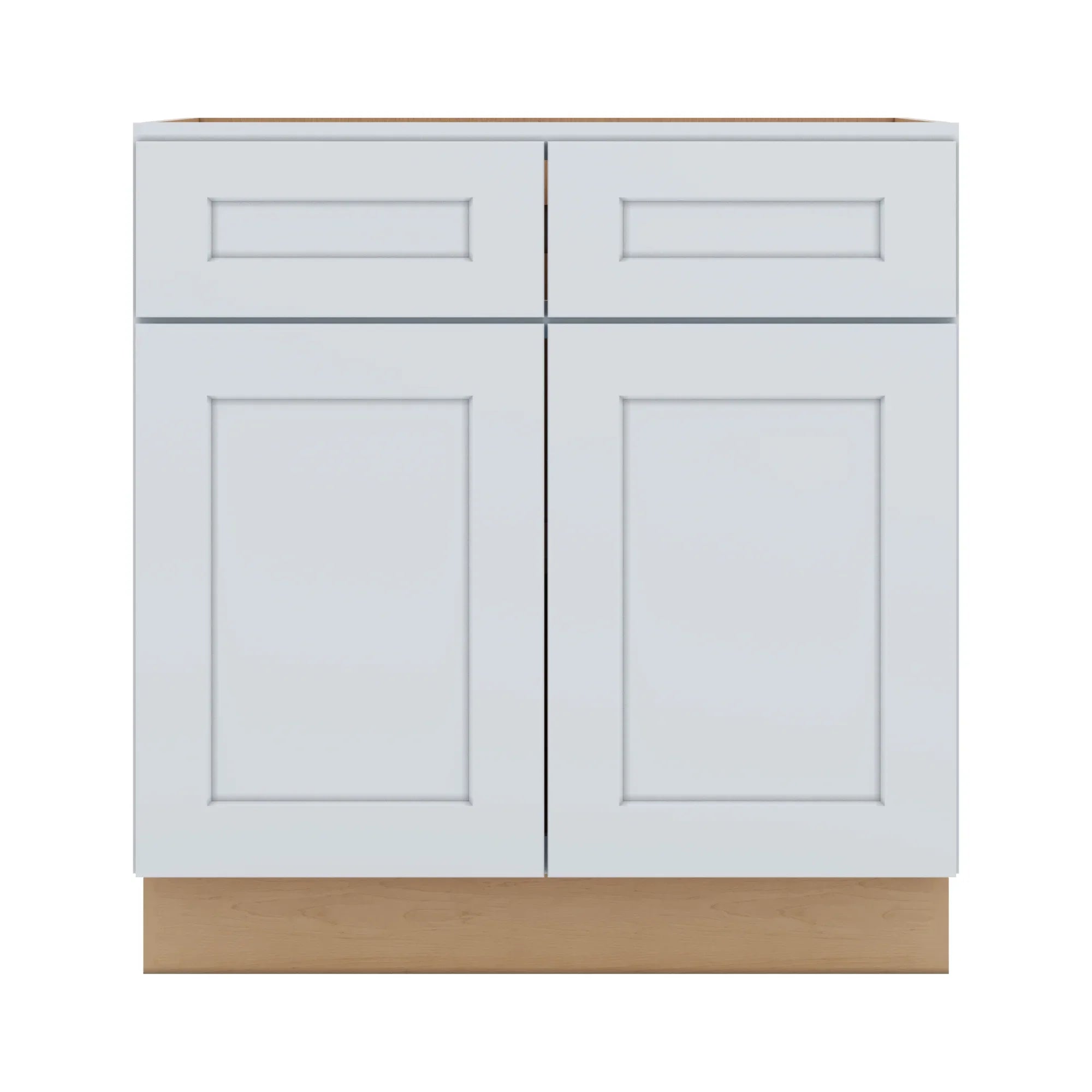 J&K White Shaker S8 Double Door Standard Base Cabinet   33" W