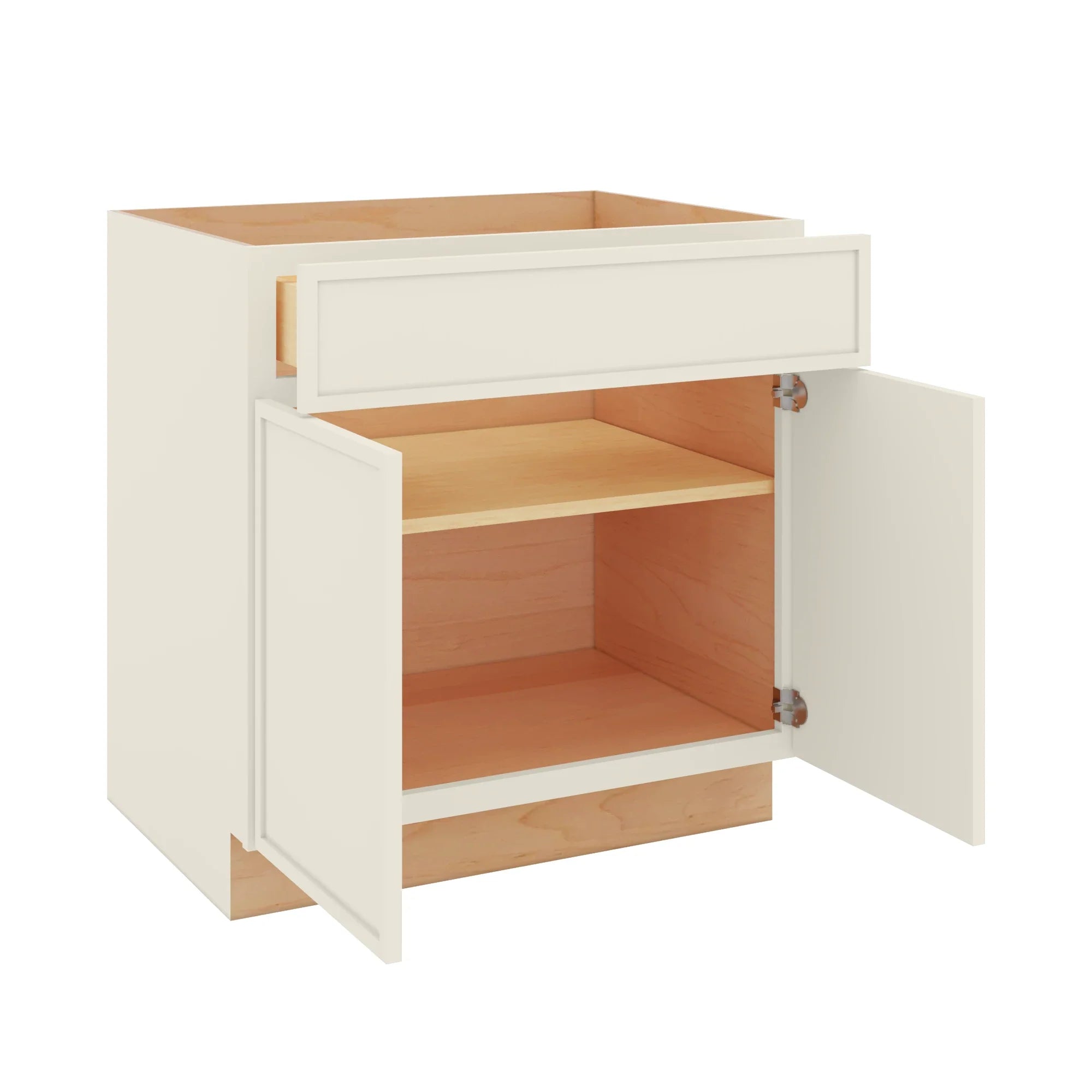 Modernform Cabinet Slim Dove White 33" W X 34 1/2" H X 24" D Double Door Base Cabinet