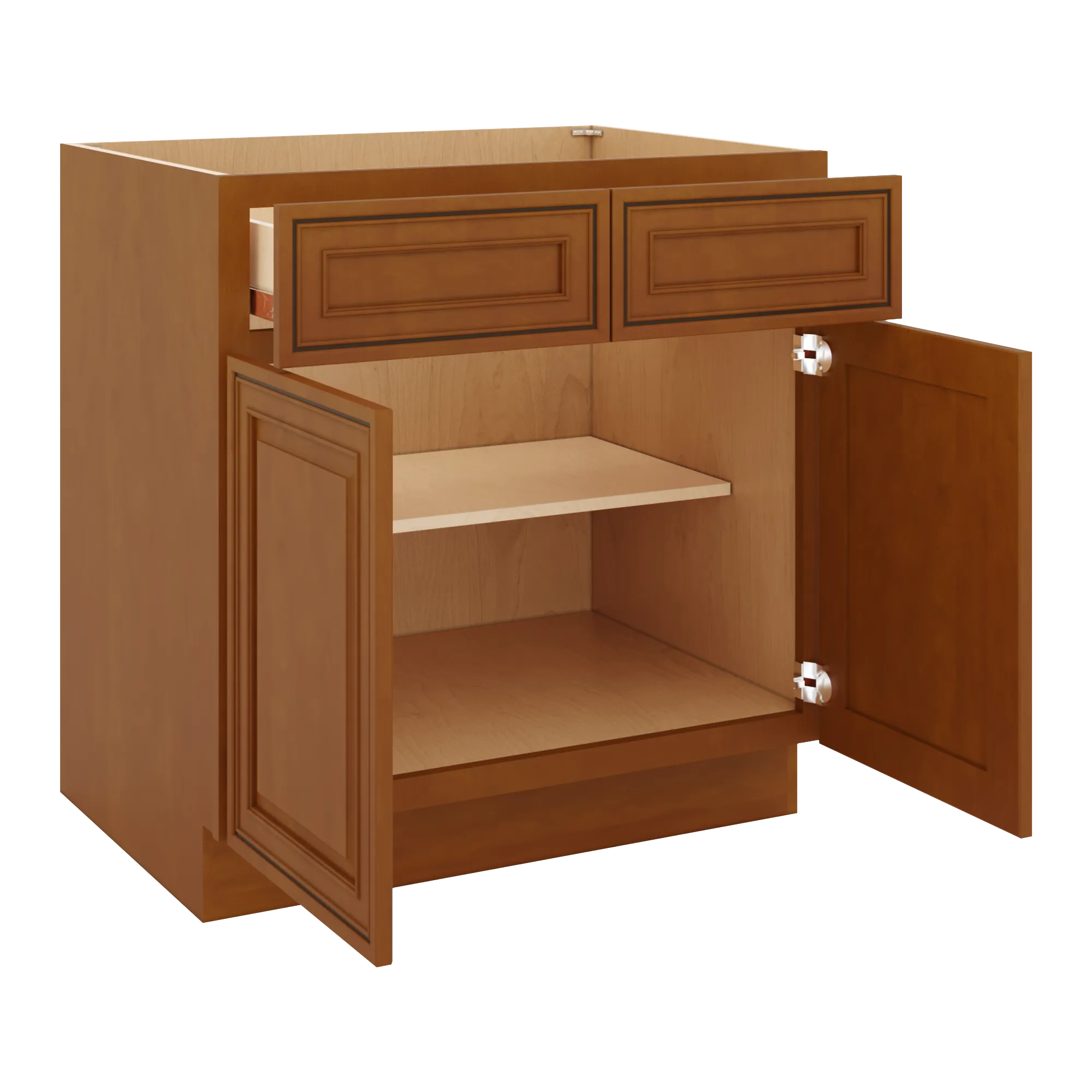 j k mocha glazed k10 double door standard base cabinet 33 w