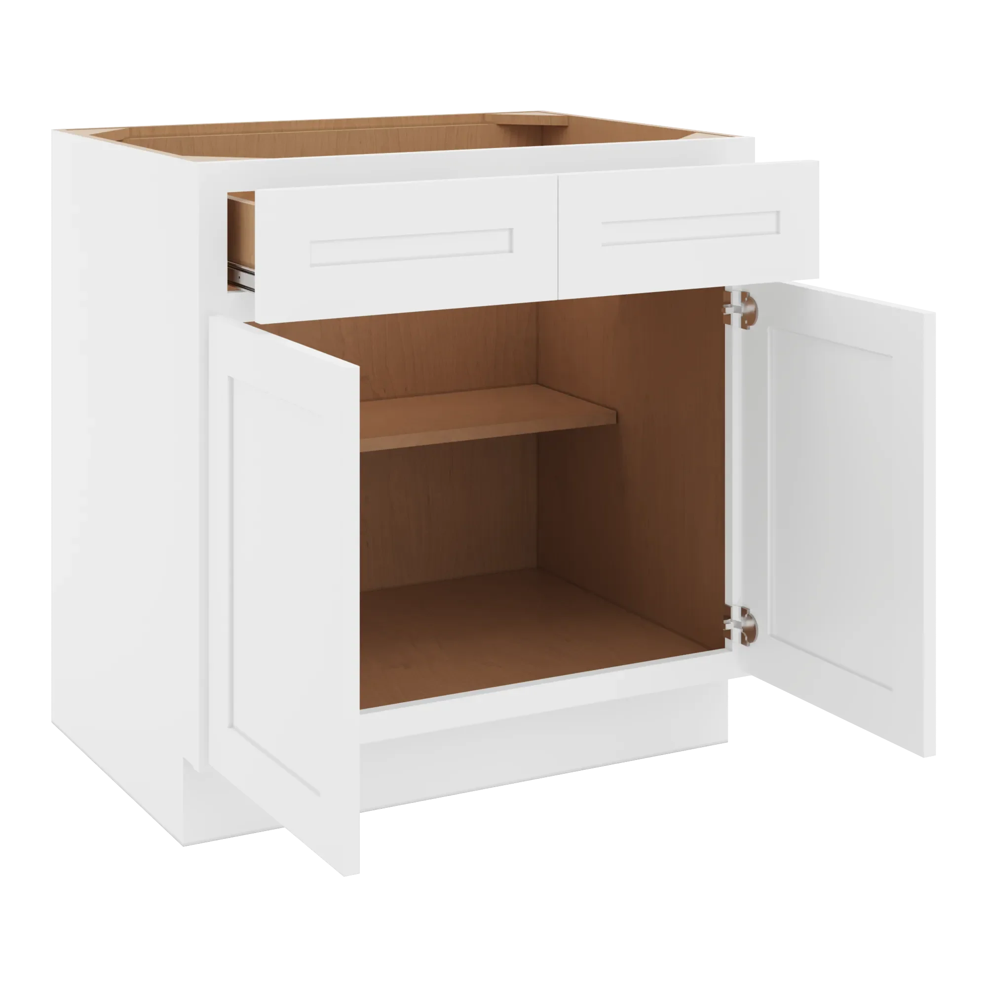 cnc luxor 5 piece white 33 w 2 drawer double door base cabinet
