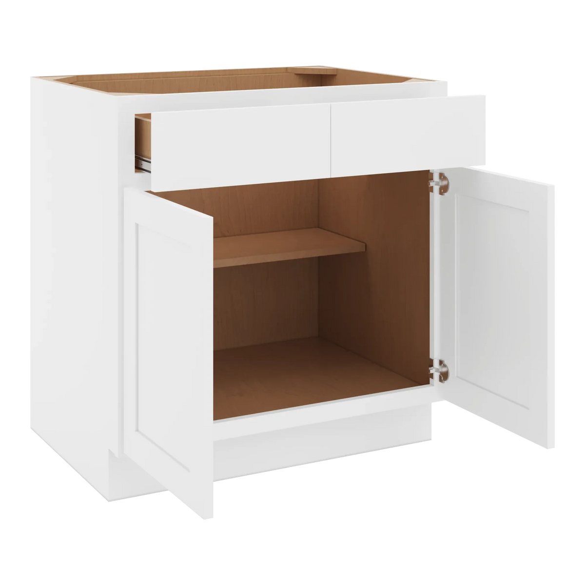 cnc luxor white 33 w 2 drawer double door base cabinet