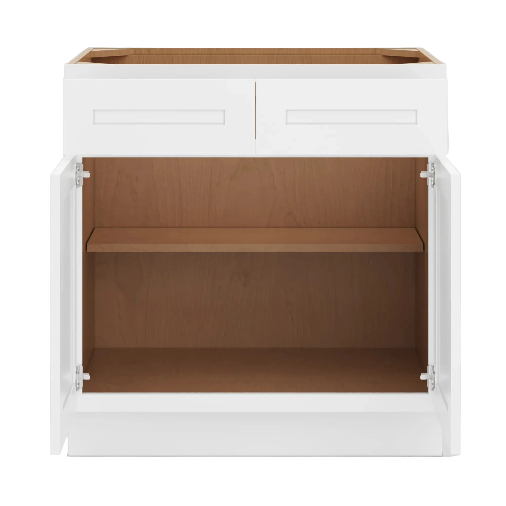 cnc luxor 5 piece white 33 w 2 drawer double door base cabinet