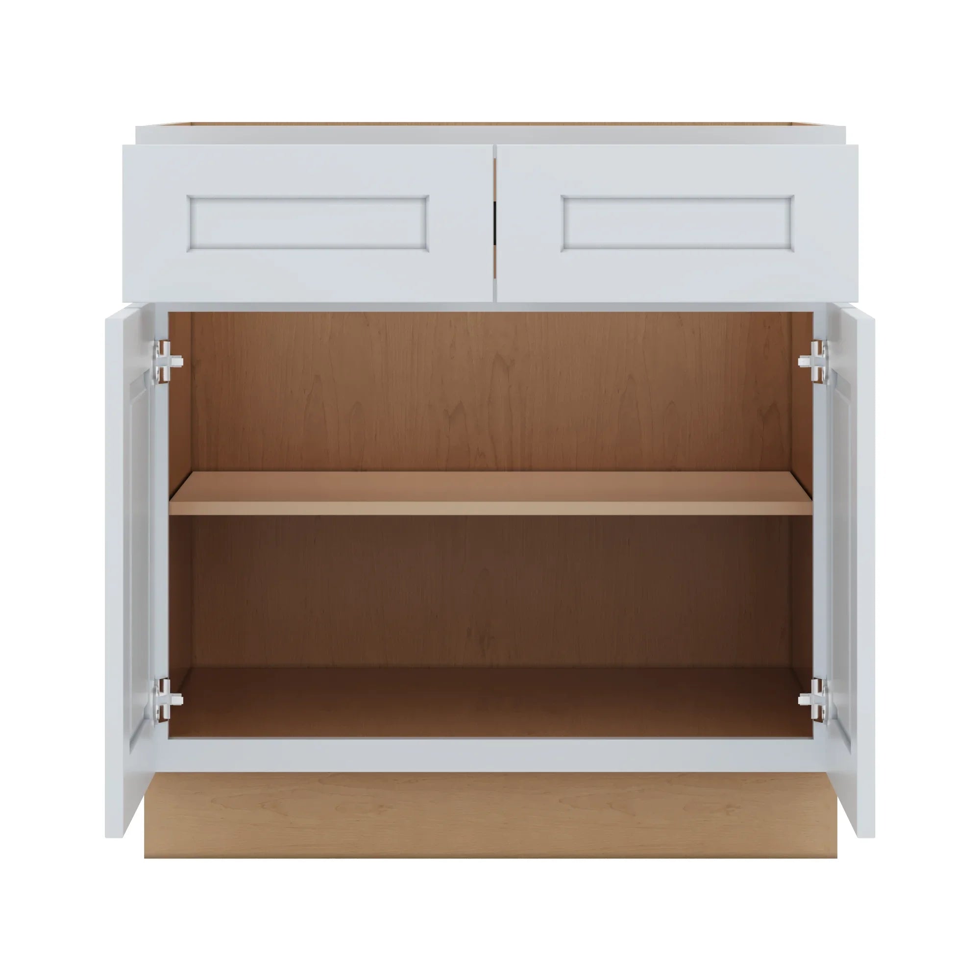 J&K White Shaker S8 Double Door Standard Base Cabinet   33" W