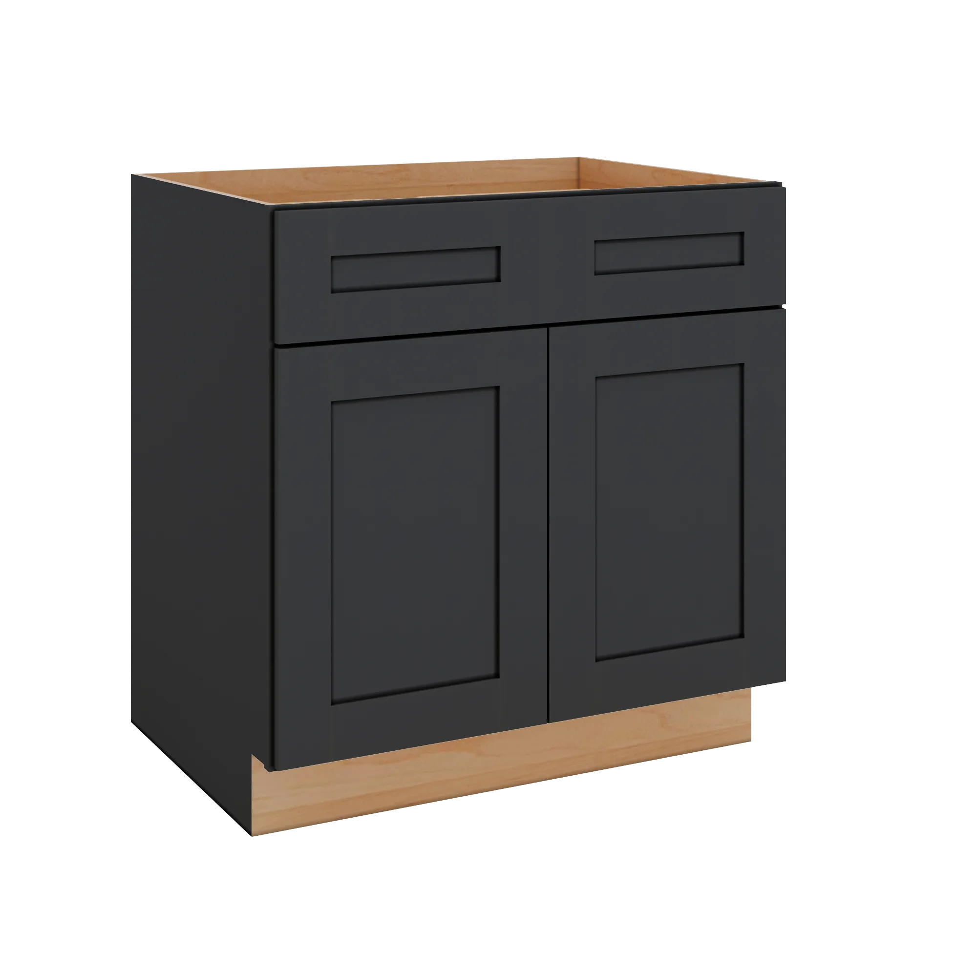 Modernform Cabinet Onyx Black Shaker 33" W X 34 1/2" H X 24" D Double Door Base Cabinet