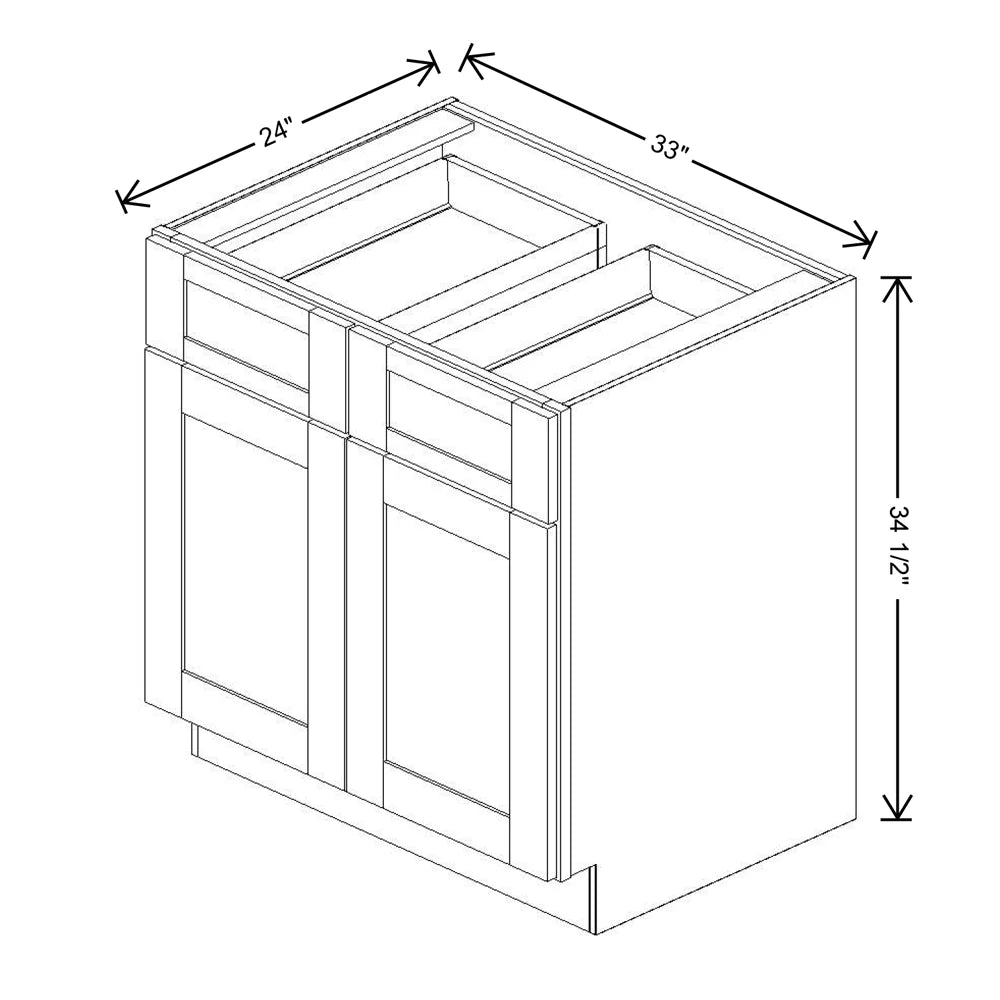 Fabuwood Allure Fusion Timber 33" W X 34 1/2" H X 24" D Double Door Base Cabinet