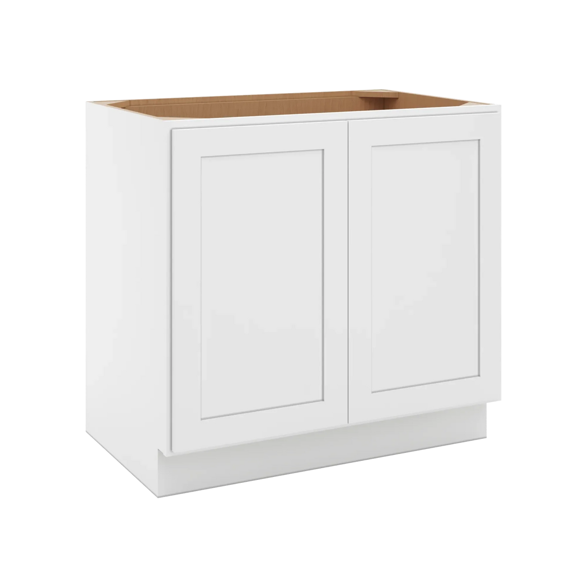 cnc luxor white 36 w full height double door base cabinet w 1 pullout shelf