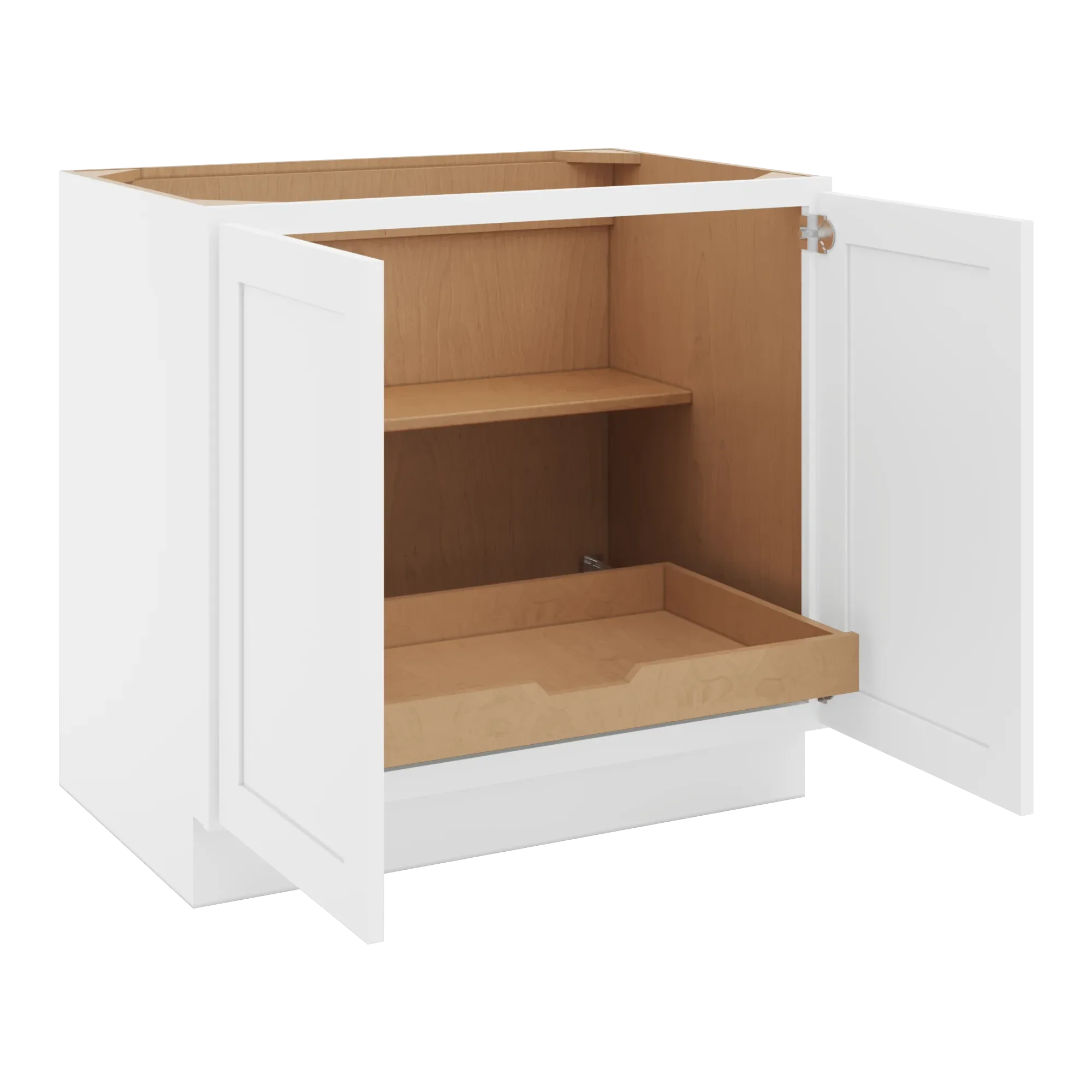 cnc luxor 5 piece white 36 w full height double door base cabinet w 1 pullout shelf