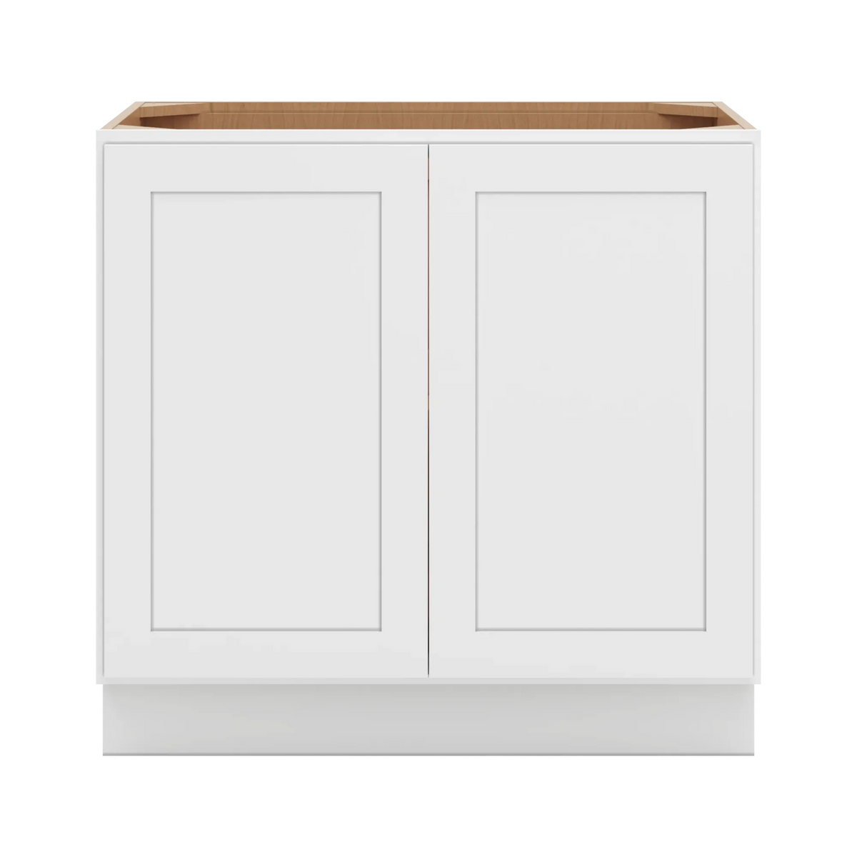 cnc luxor white 36 w full height double door base cabinet w 2 pullout shelf