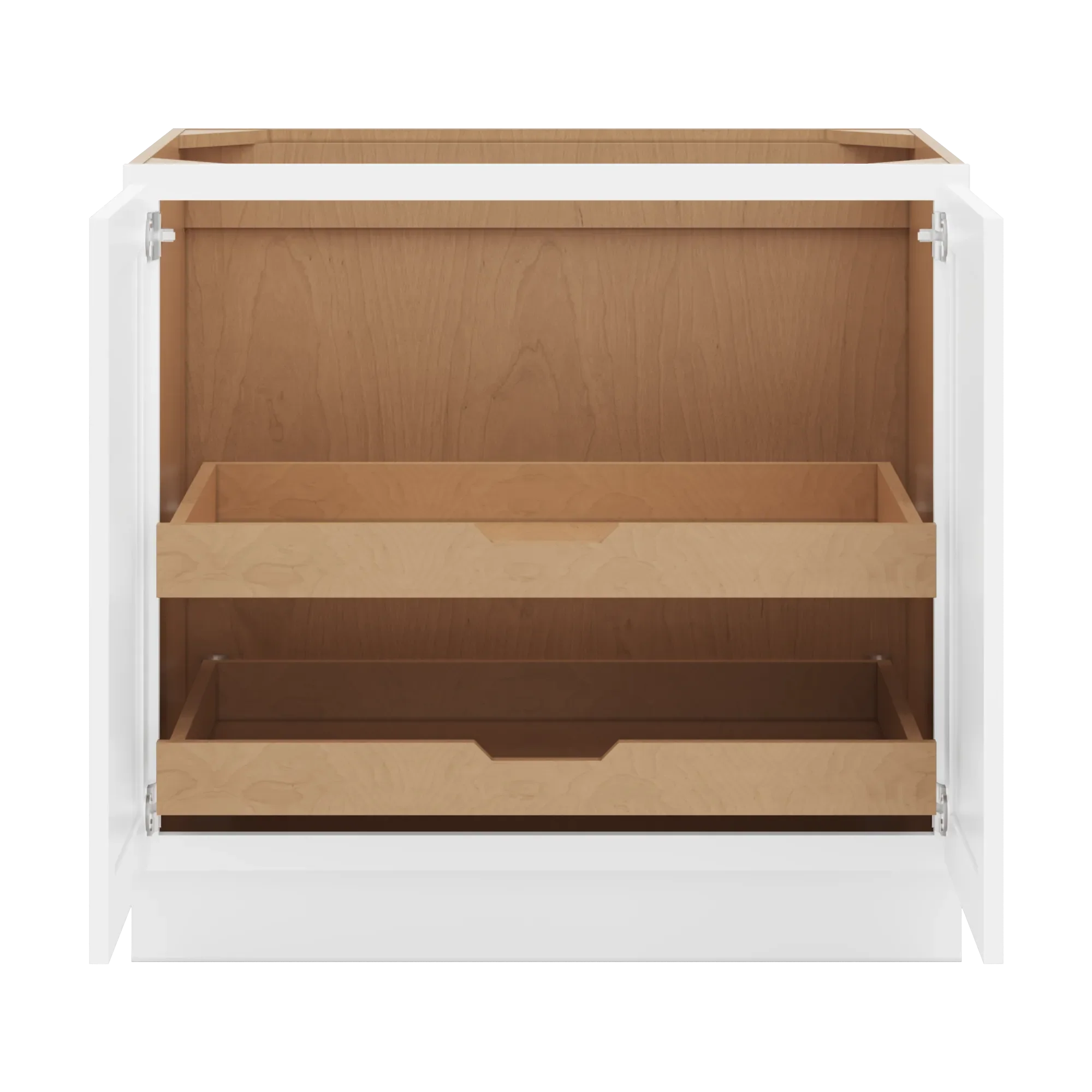 cnc luxor 5 piece white 36 w full height double door base cabinet w 2 pullout shelf