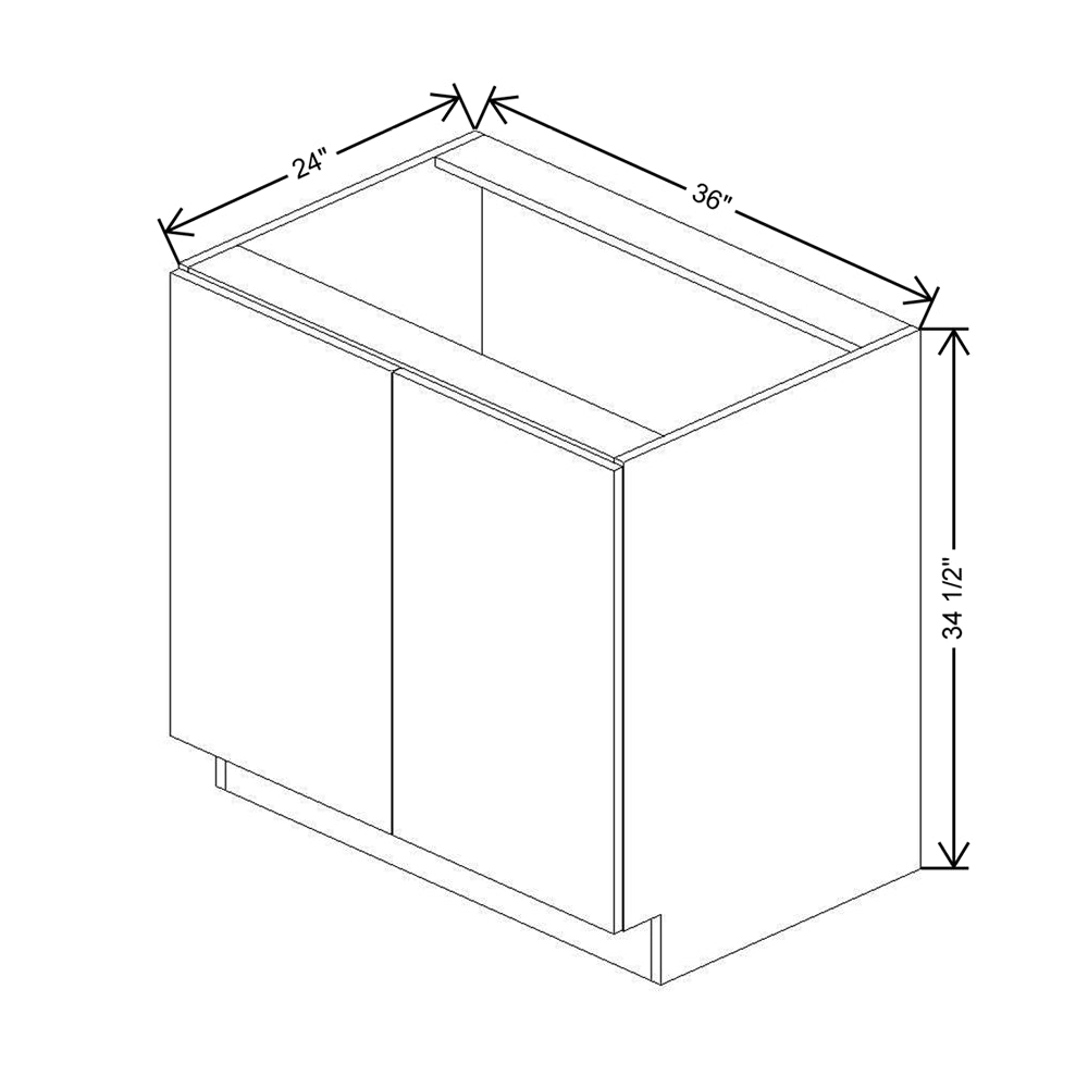 CNC Classic Milano Autumn 36" W Full Height Double Door Base Cabinet
