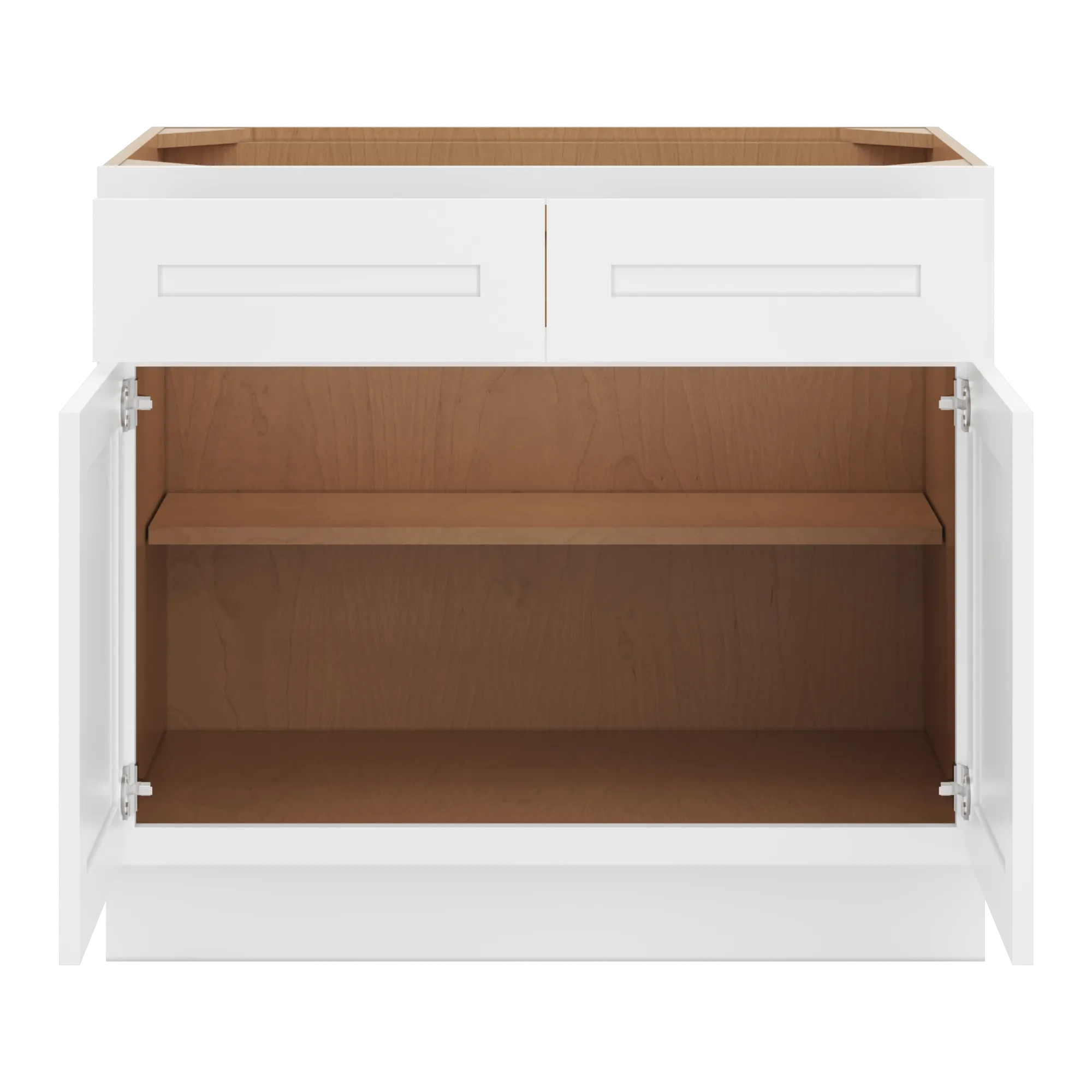 cnc luxor 5 piece white 36 w x 32 1 2 h double door 2 drawer base cabinet