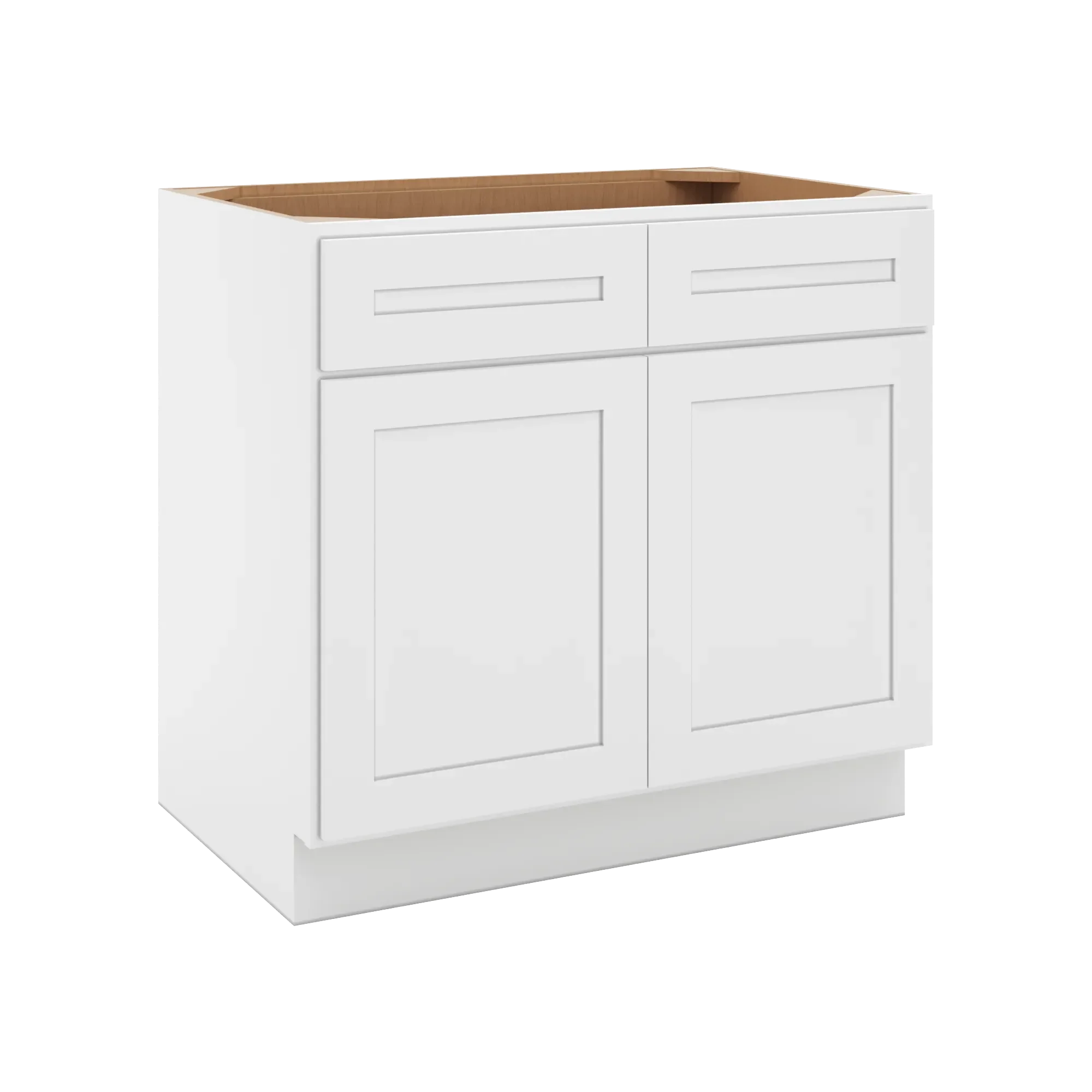 cnc luxor 5 piece white 36 w 2 drawer double door base cabinet w 1 pullout shelf