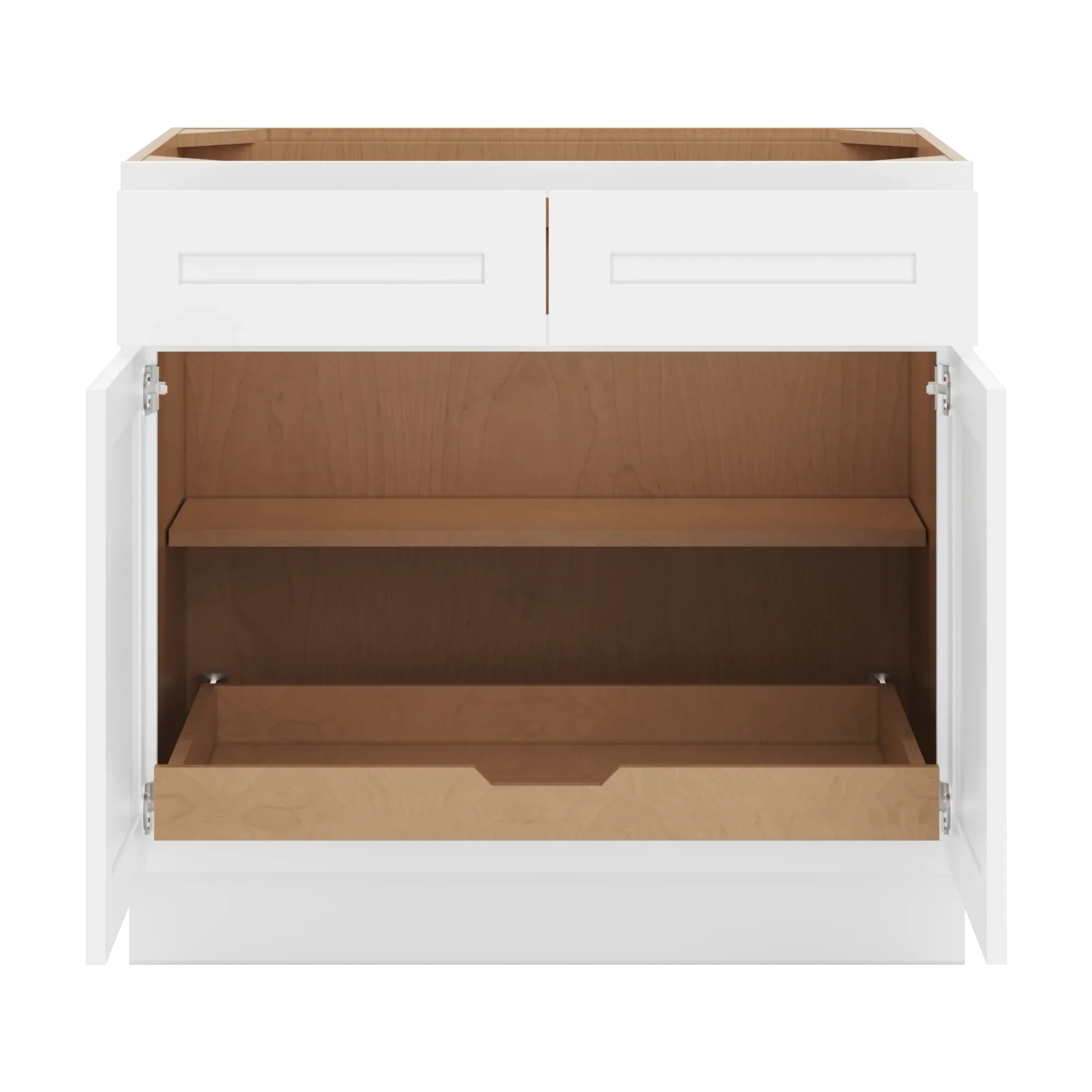 cnc luxor 5 piece white 36 w 2 drawer double door base cabinet w 1 pullout shelf