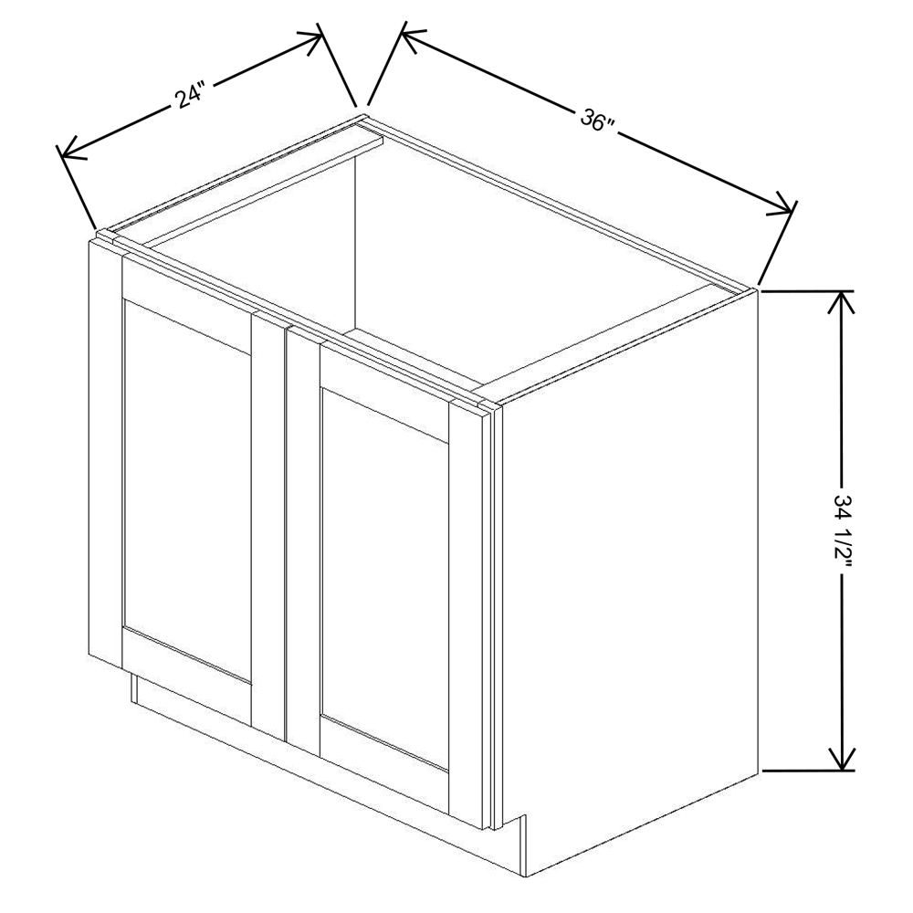 Fabuwood Allure Luna Timber 36"W Base Double Full Doors