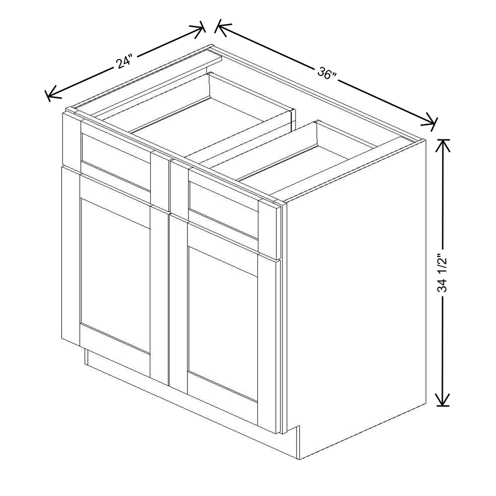 Fabuwood Quest Metro Frost Base 36"W Shaker Cabinet