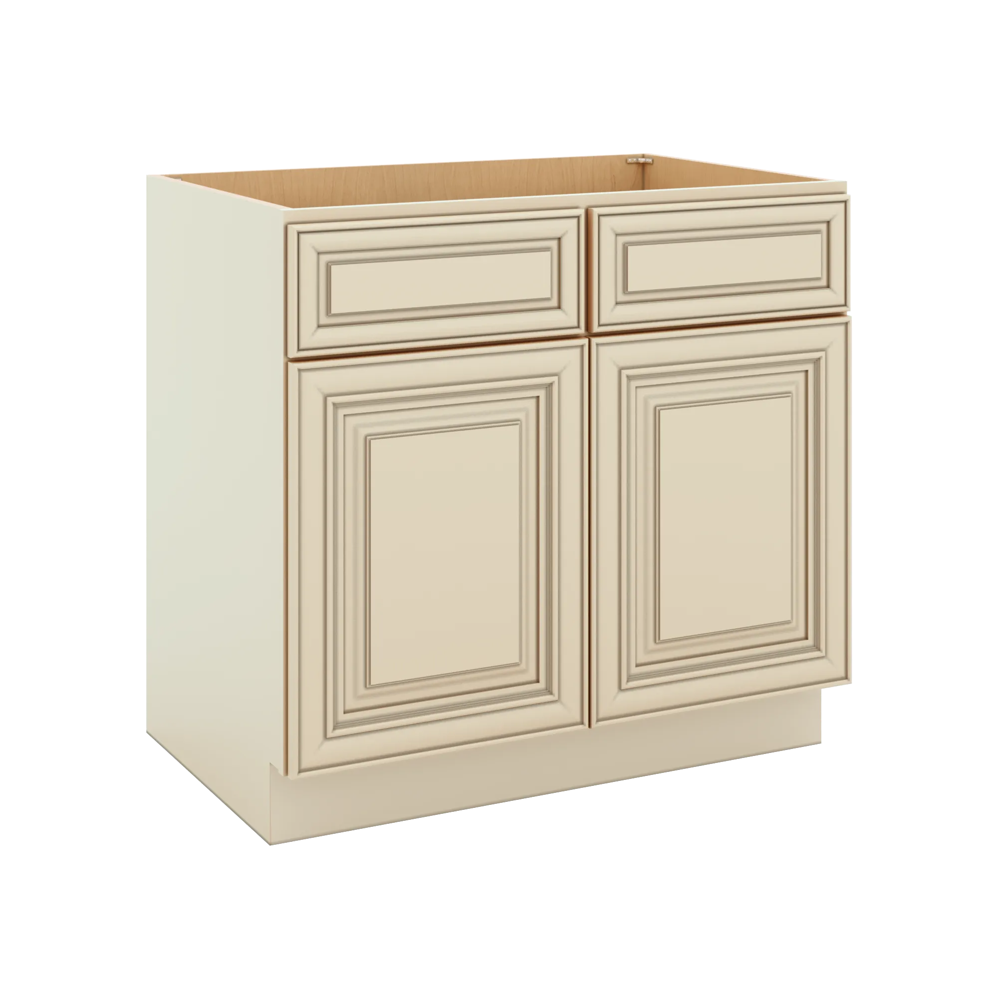 J&K Creme Glazed A7 Double Door Standard Base Cabinet - 36" W