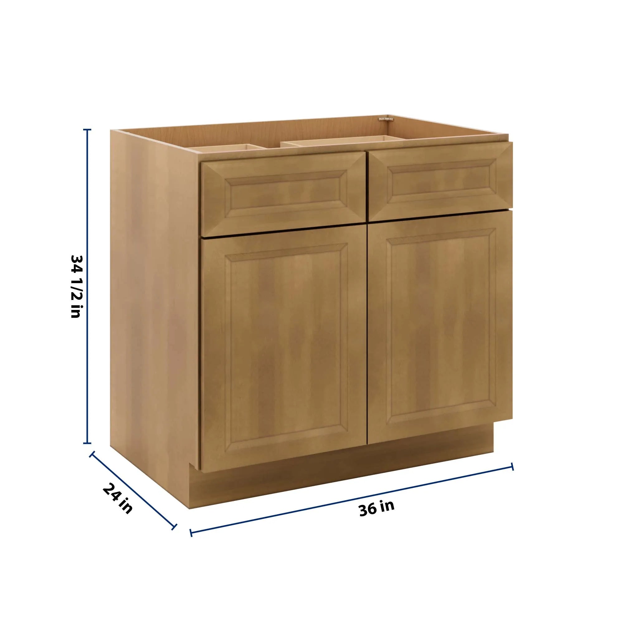 J&K Butterscotch B8 Double Door Standard Base Cabinet - 36" W