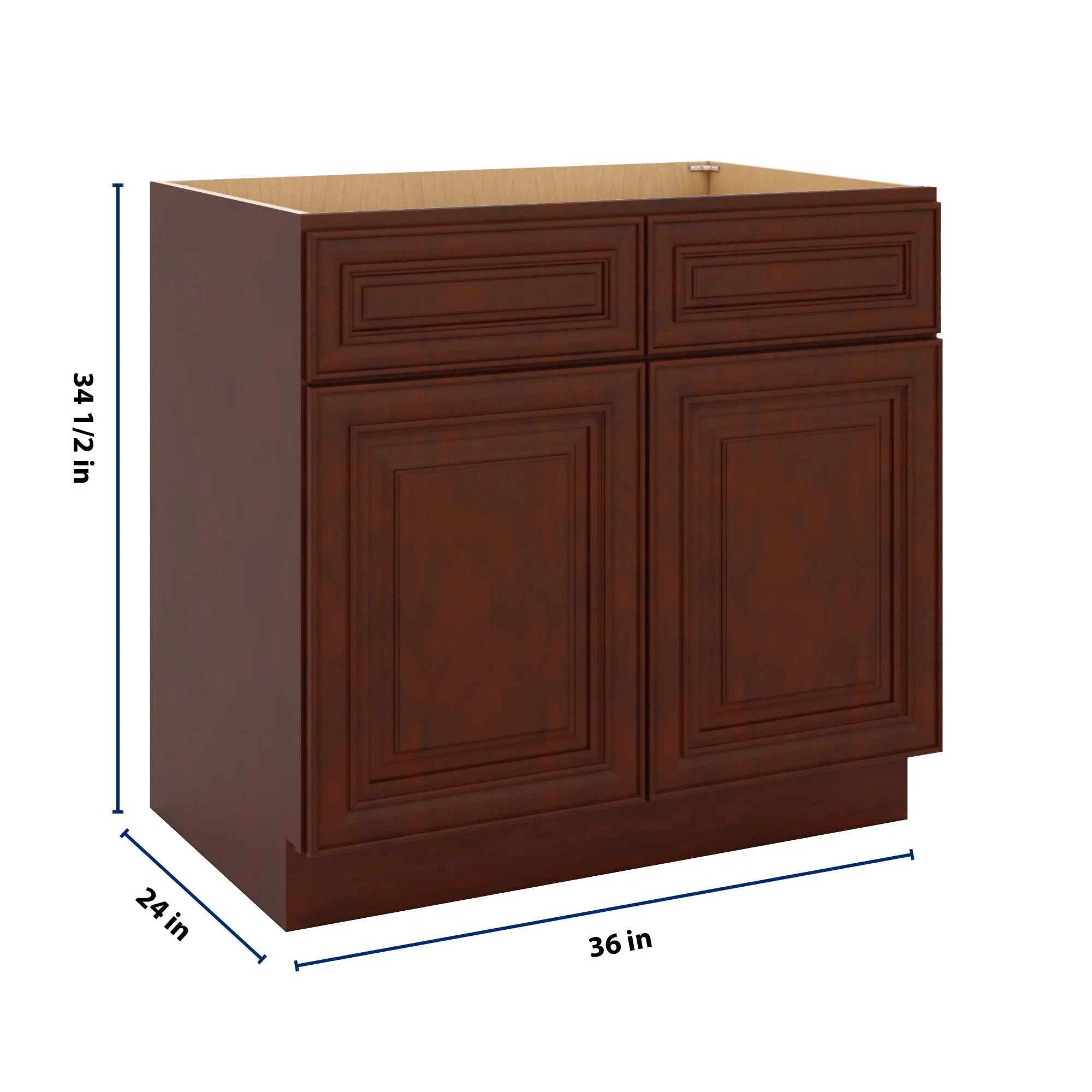 J&K Mahogany J5 Double Door Standard Base Cabinet - 36" W