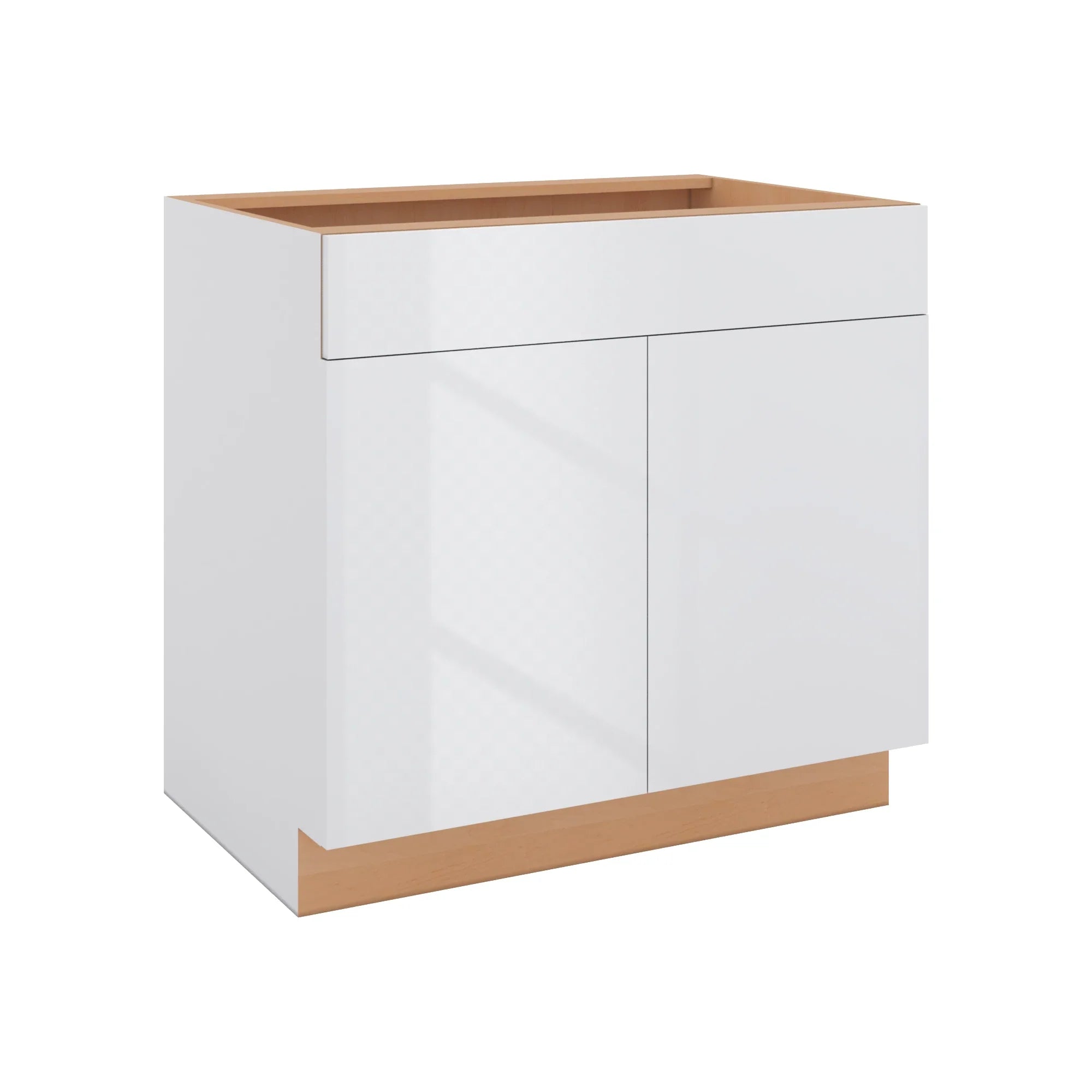 Modernform Cabinet Gloss White 36" W X 34 1/2" H X 24" D Double Door Base Cabinet