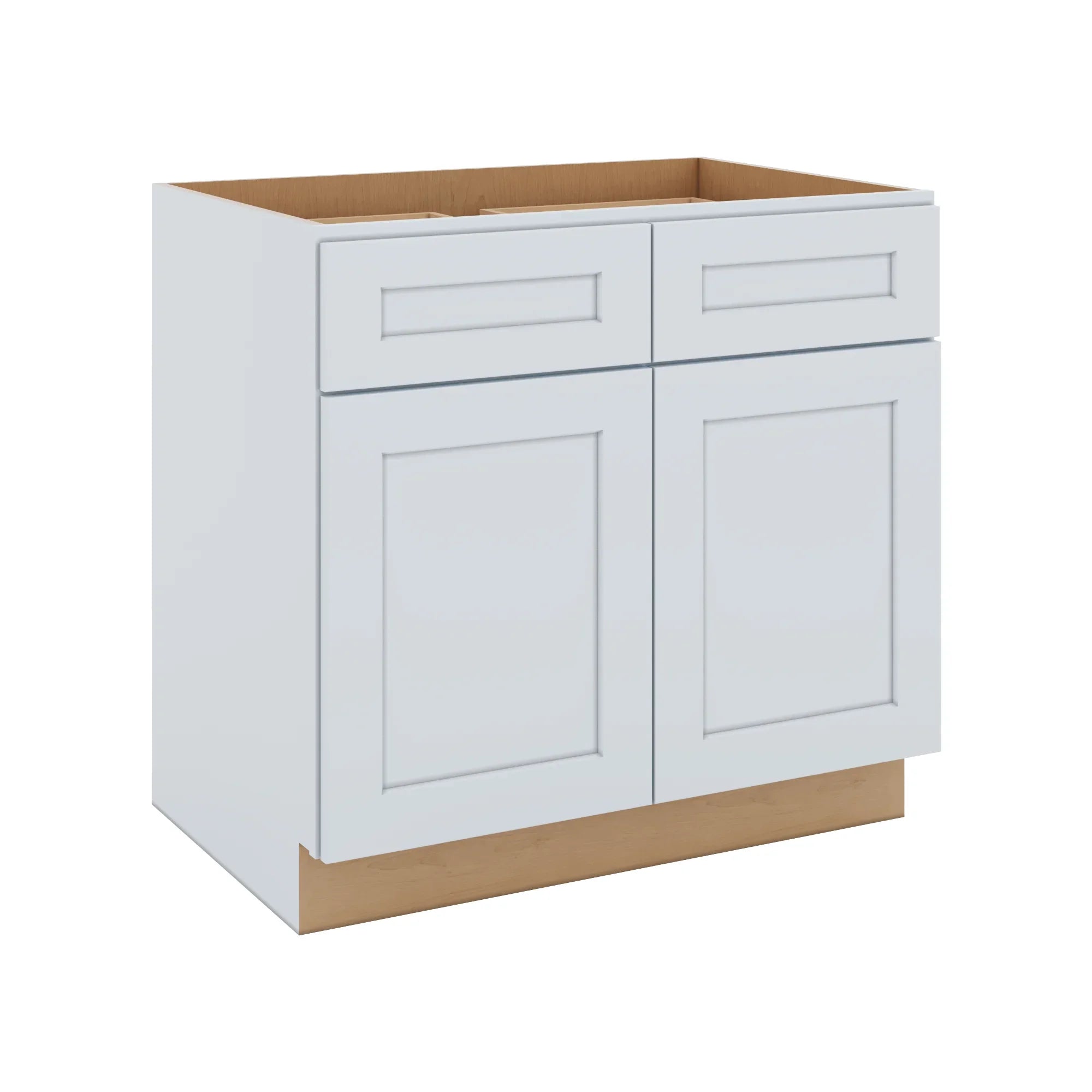 J&K White Shaker S8 Double Door Standard Base Cabinet - 36" W