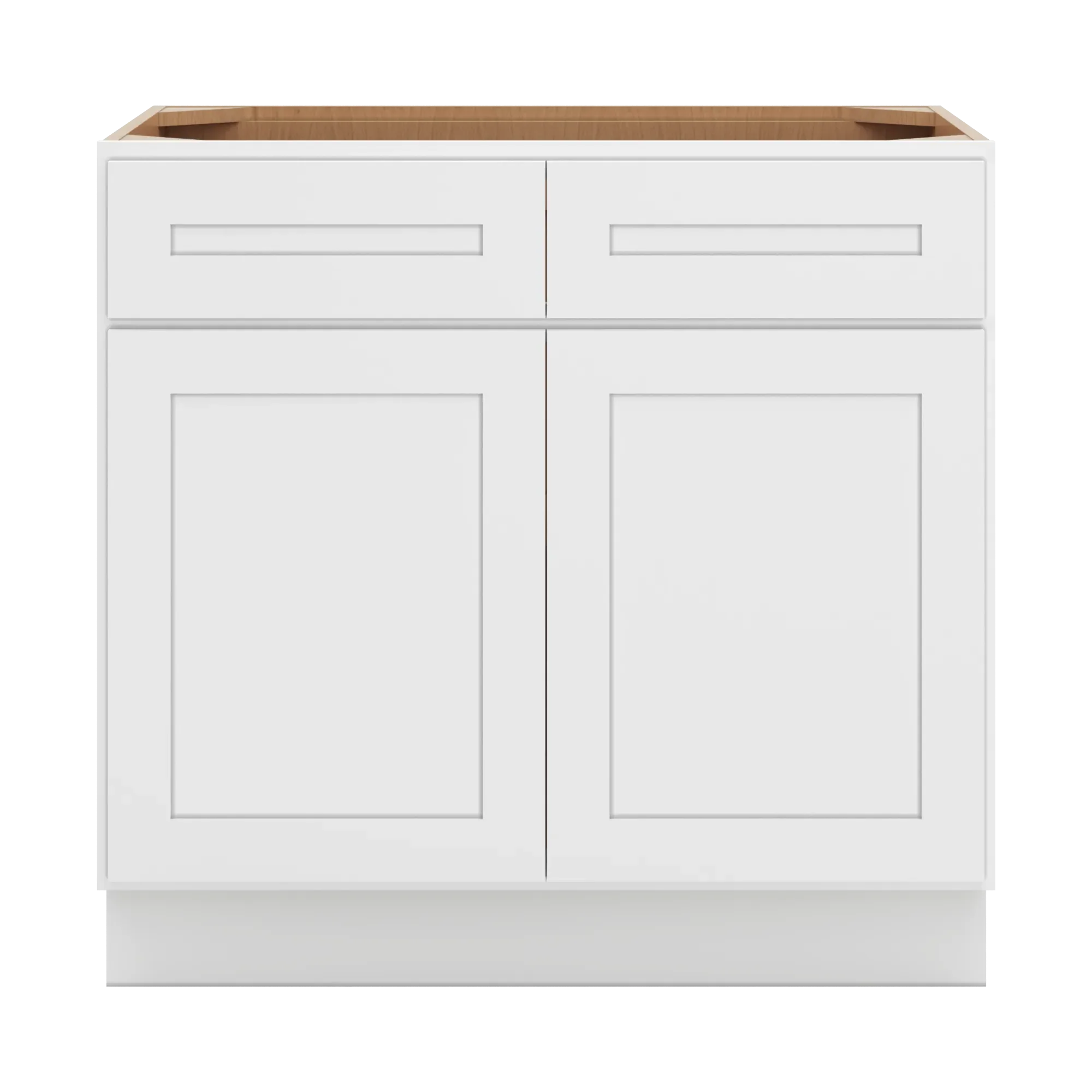 cnc luxor 5 piece white 36 w 2 drawer double door base cabinet