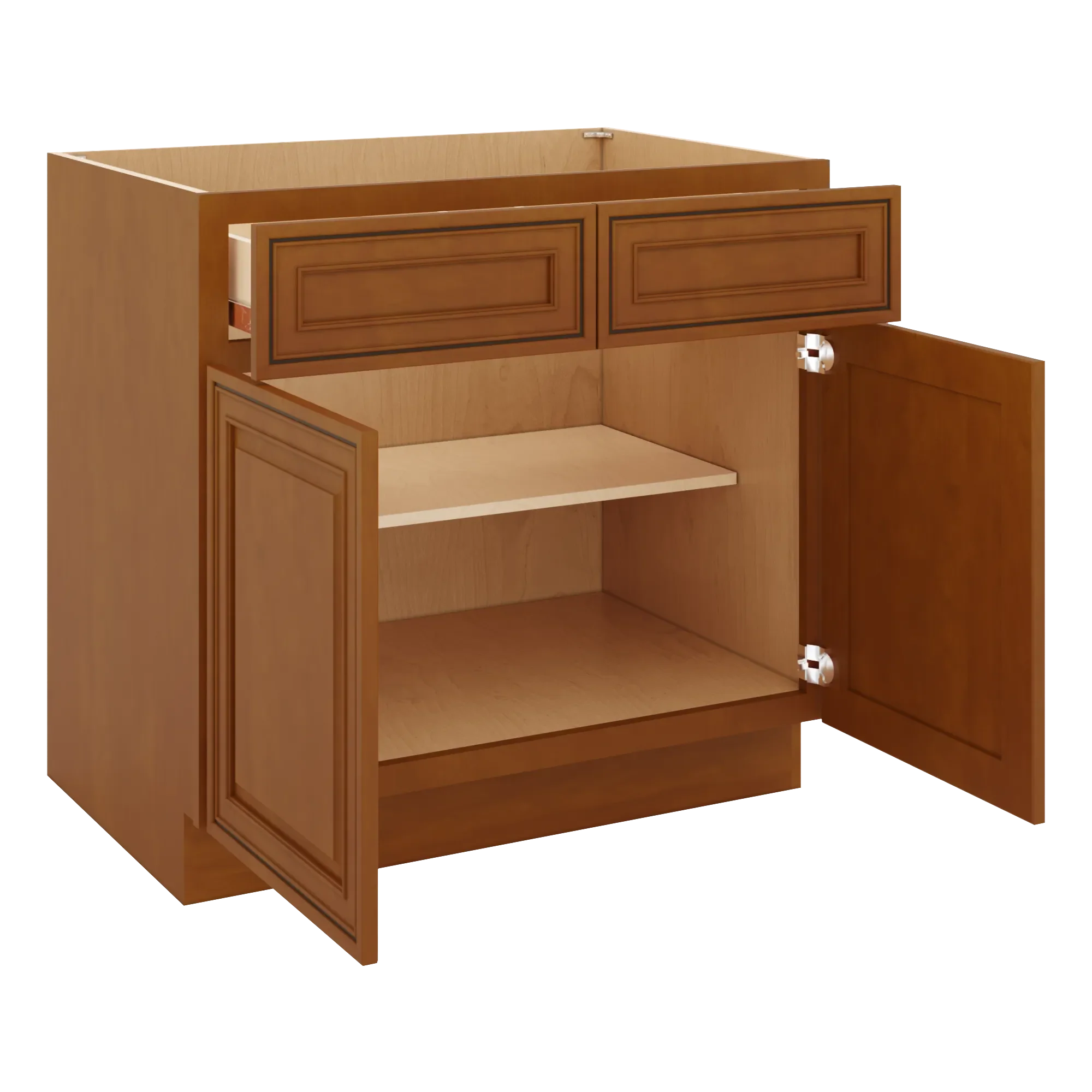 j k mocha glazed k10 double door standard base cabinet 36 w