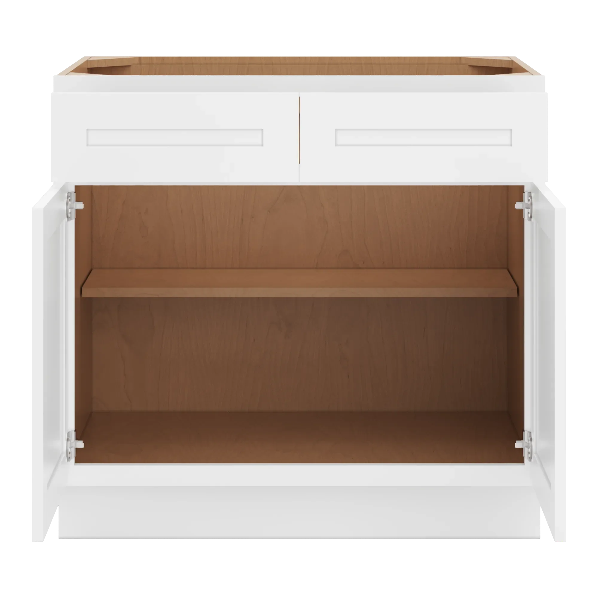 cnc luxor 5 piece white 36 w 2 drawer double door base cabinet