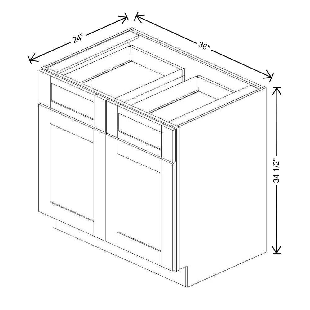 Fabuwood Allure Fusion Timber 36" W X 34 1/2" H X 24" D Double Door Base Cabinet