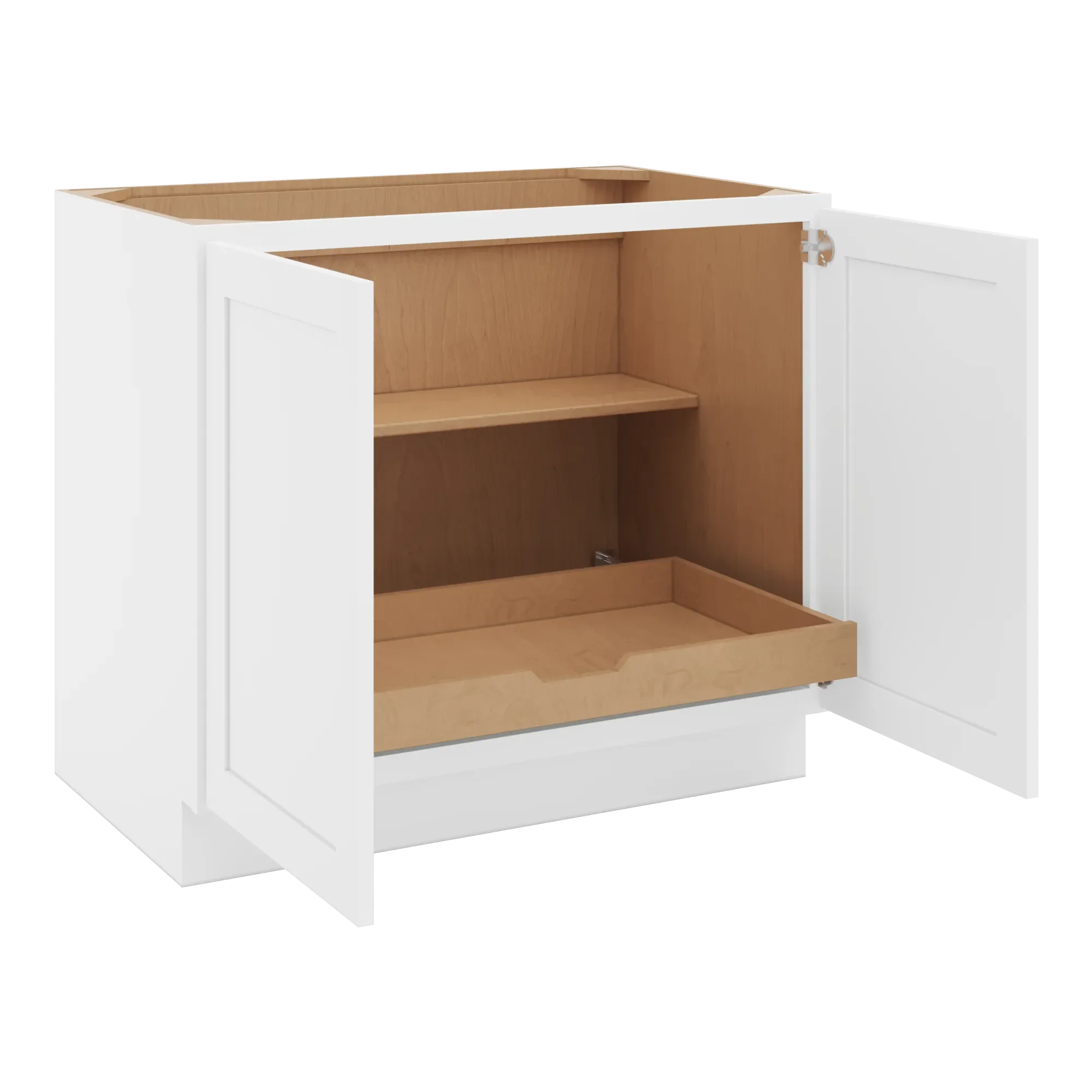 cnc luxor 5 piece white 39 w full height double door base cabinet w 1 pullout shelf