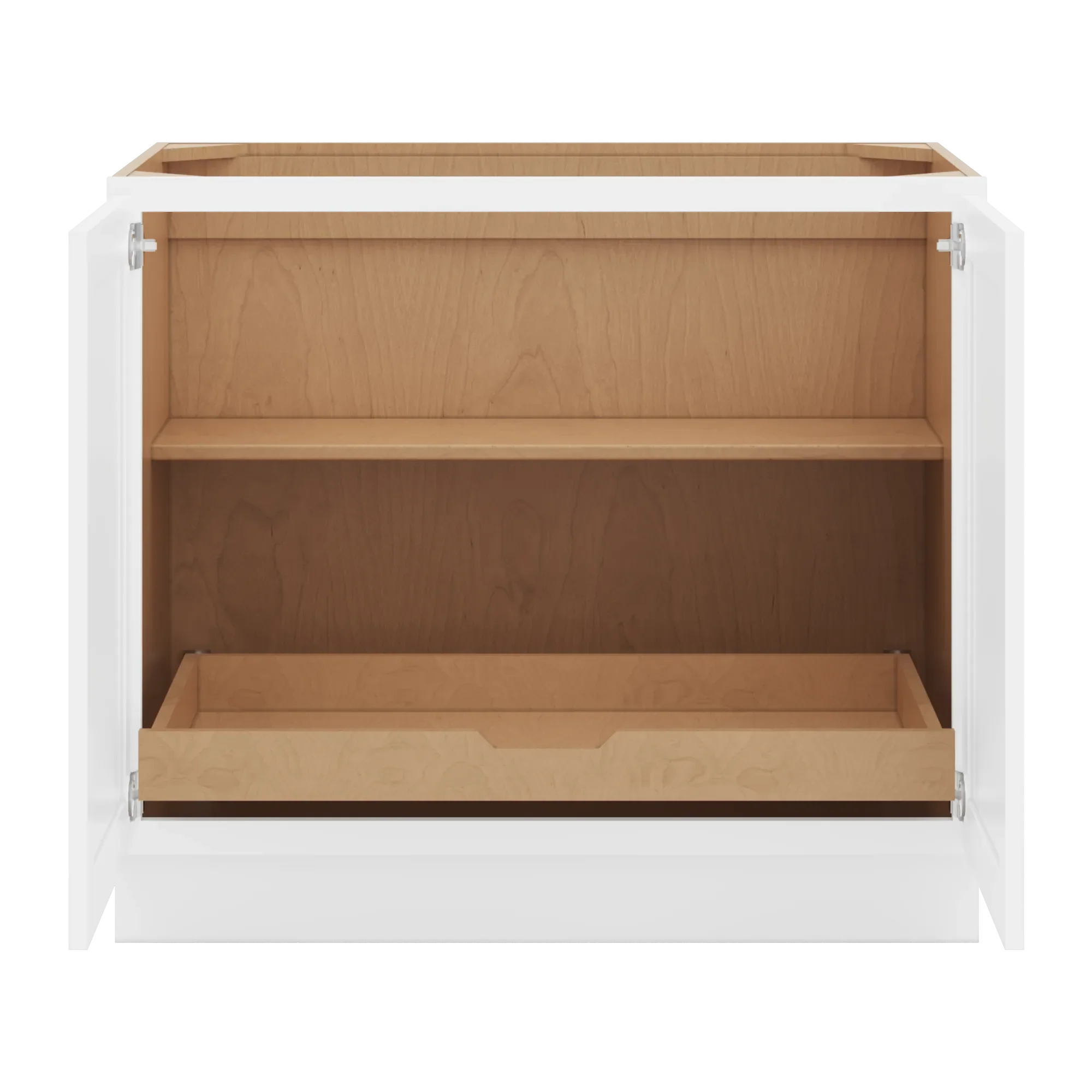 cnc luxor 5 piece white 39 w full height double door base cabinet w 1 pullout shelf