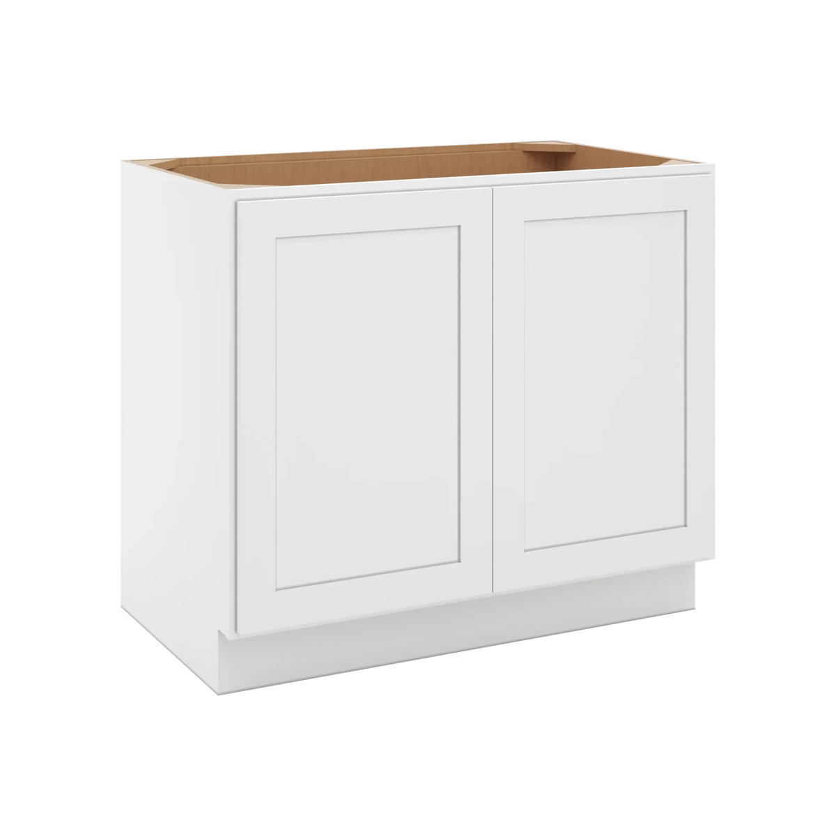 cnc luxor white 39 w full height double door base cabinet w 2 pullout shelf