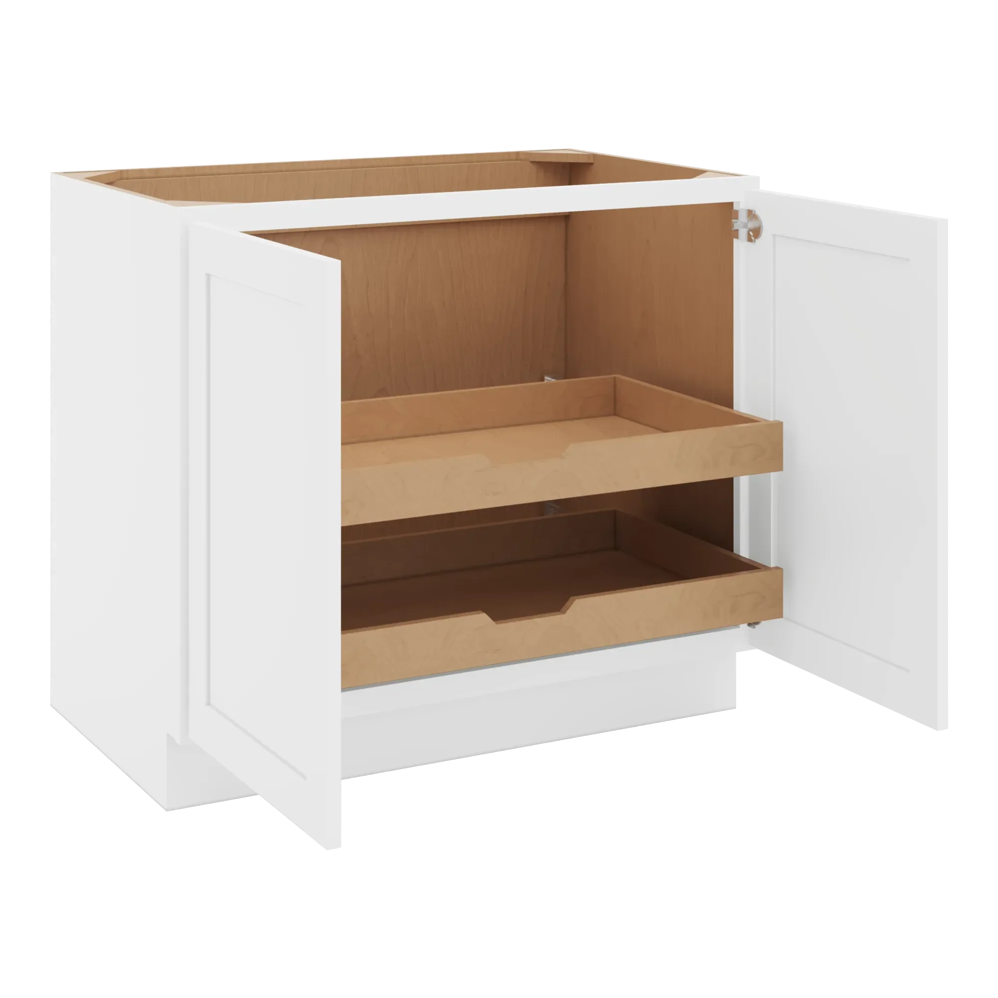 cnc luxor 5 piece white 39 w full height double door base cabinet w 2 pullout shelf