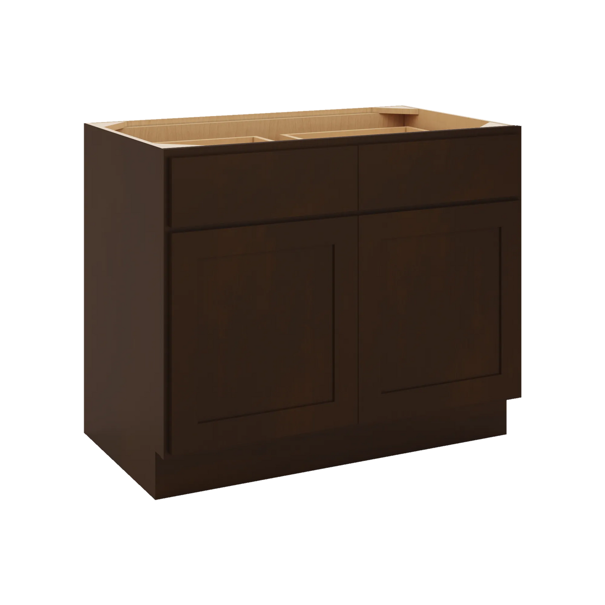 CNC Luxor 5-Piece Espresso 39" W X 32 1/2" H Double Door 2 Drawer Base Cabinet