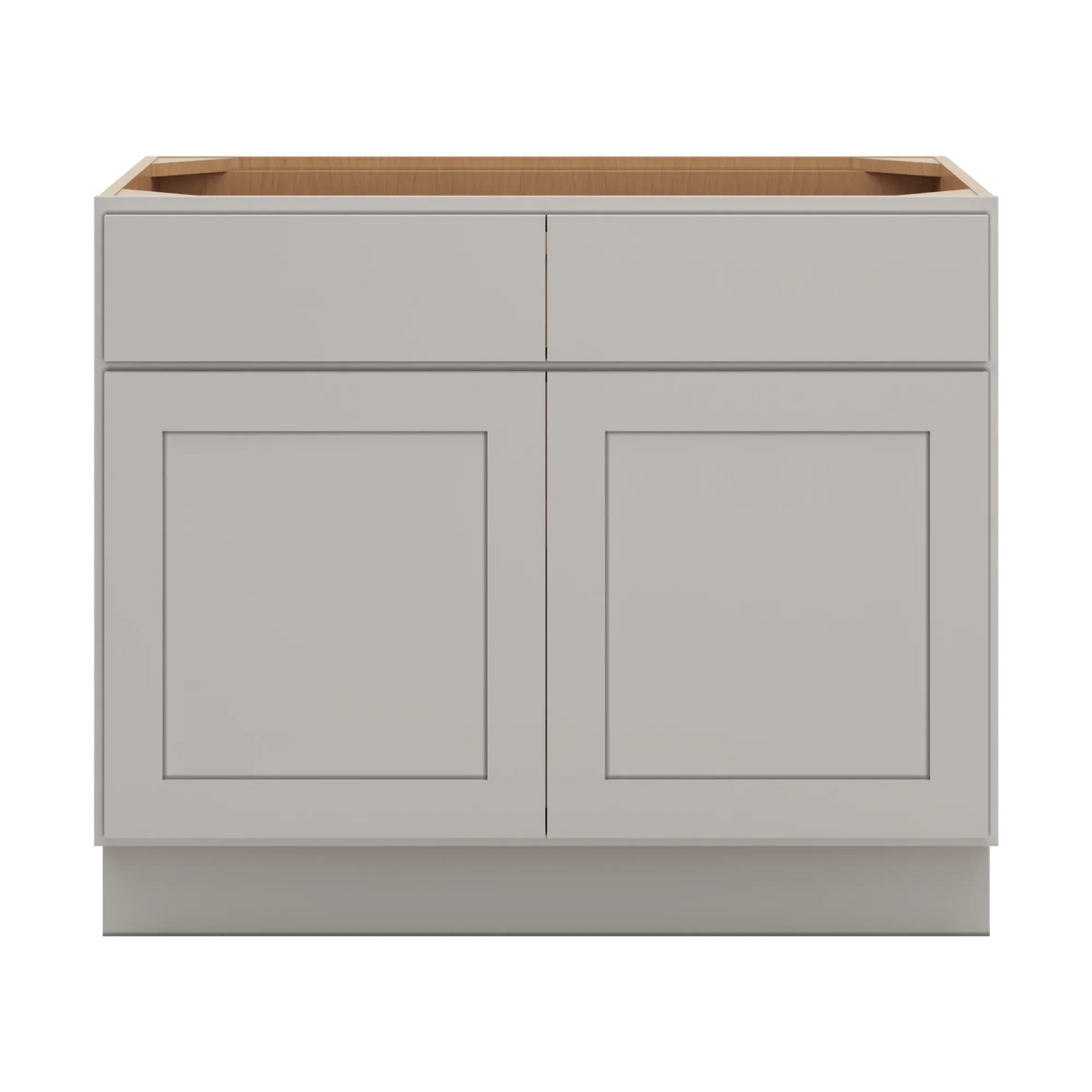 cnc luxor misty grey 39 w x 32 1 2 h double door 2 drawer base cabinet
