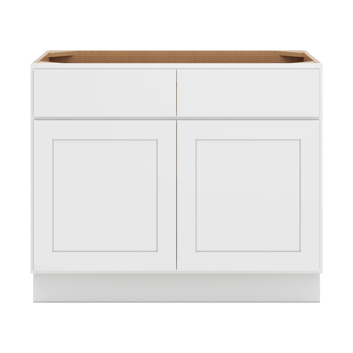 cnc luxor white 39 w x 32 1 2 h double door 2 drawer base cabinet