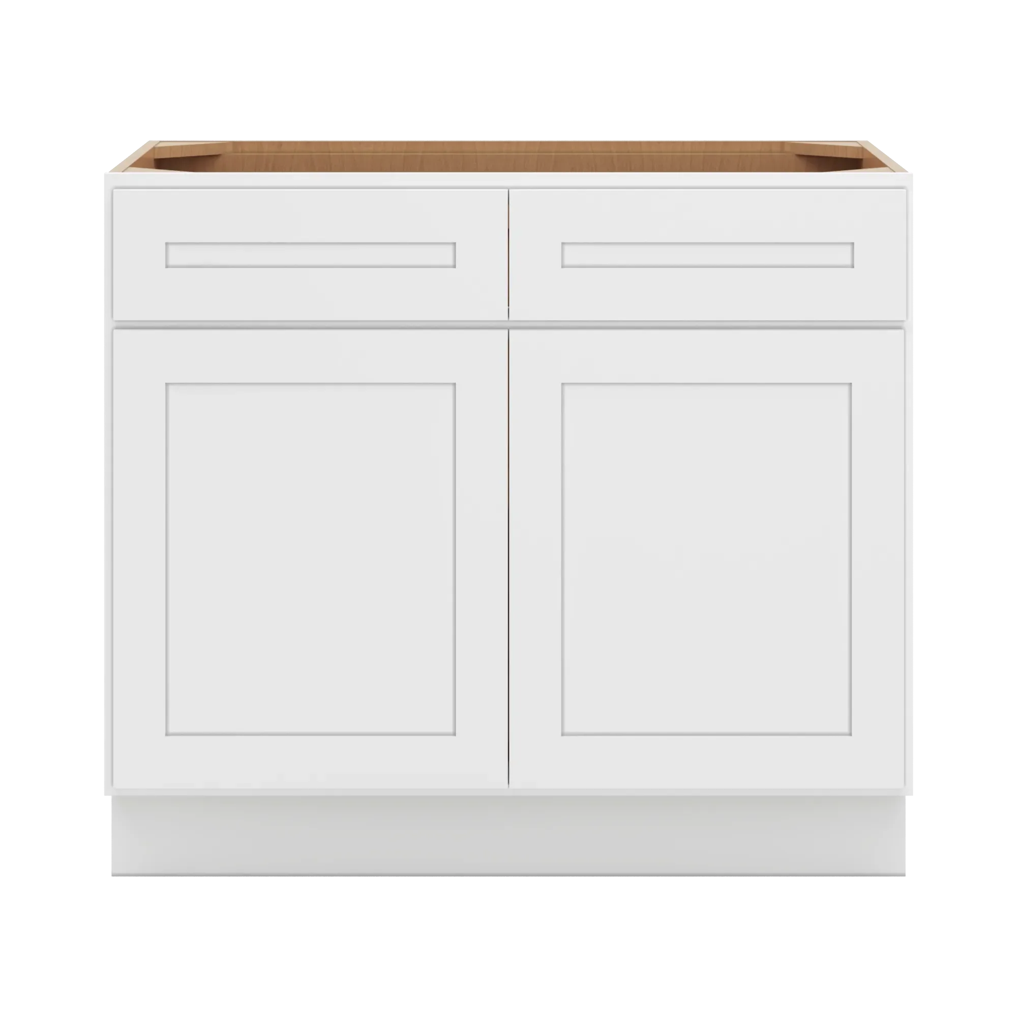 cnc luxor 5 piece white 39 w 2 drawer double door base cabinet w 1 pullout shelf