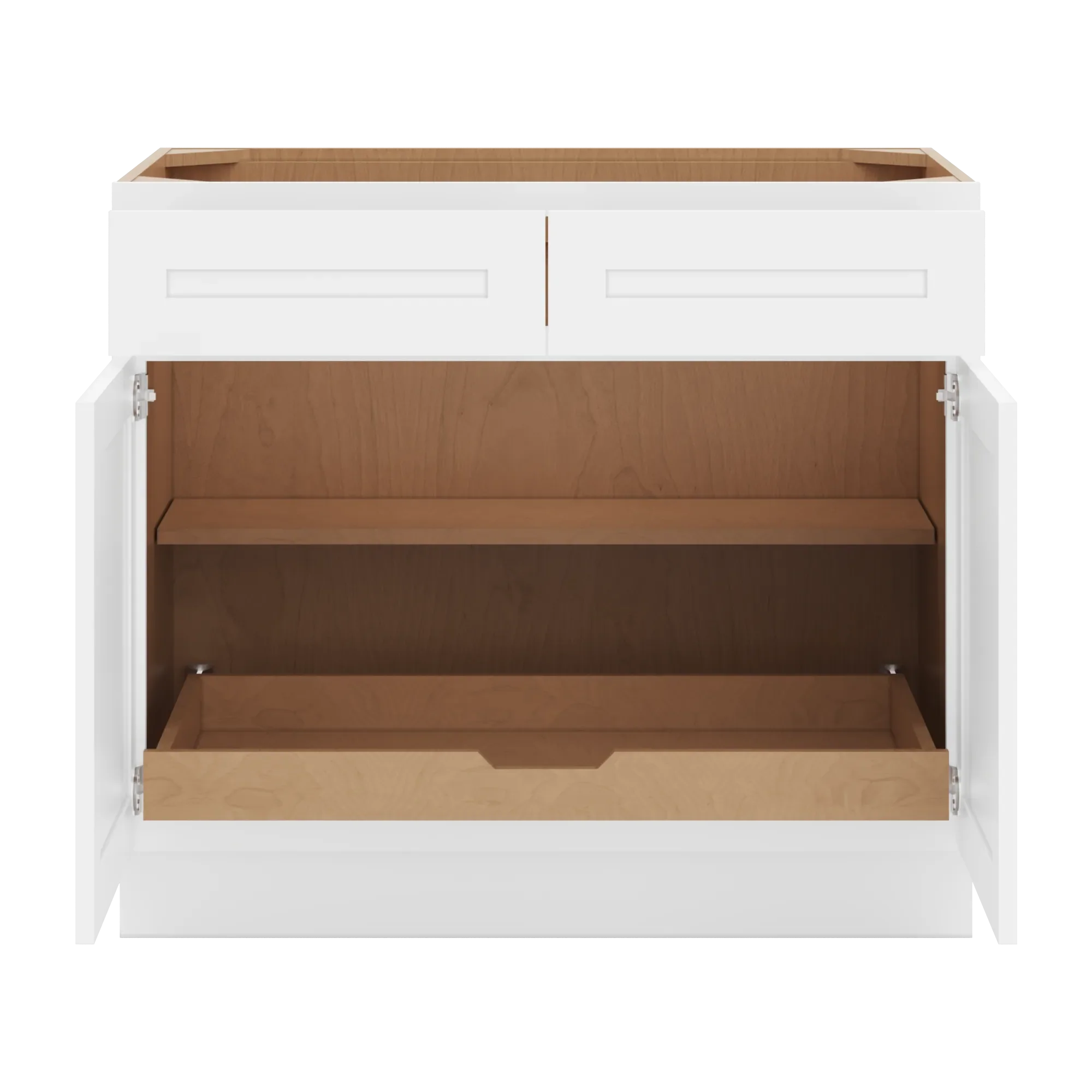cnc luxor 5 piece white 39 w 2 drawer double door base cabinet w 1 pullout shelf