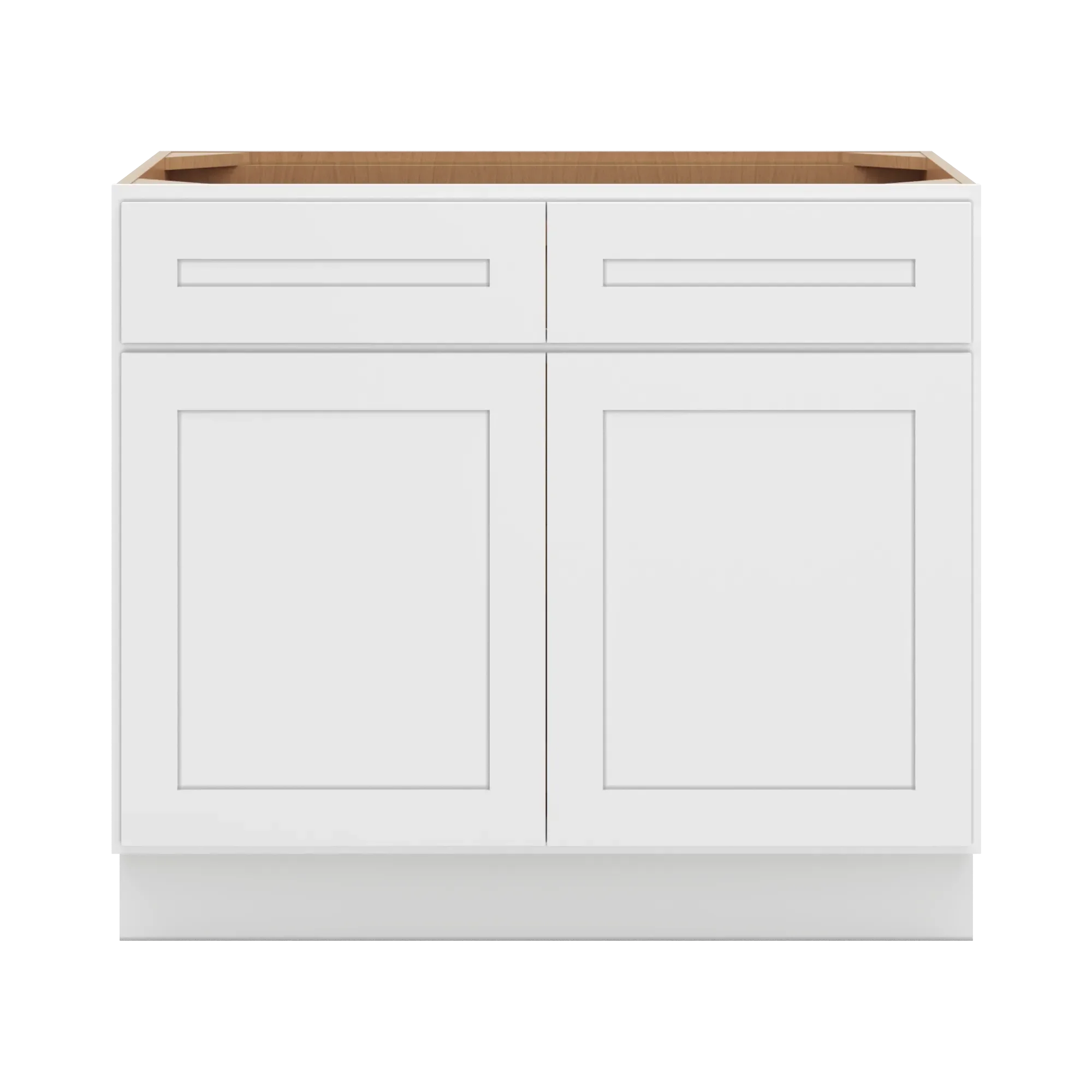 cnc luxor 5 piece white 39 w 2 drawer double door base cabinet w 2 pullout shelf