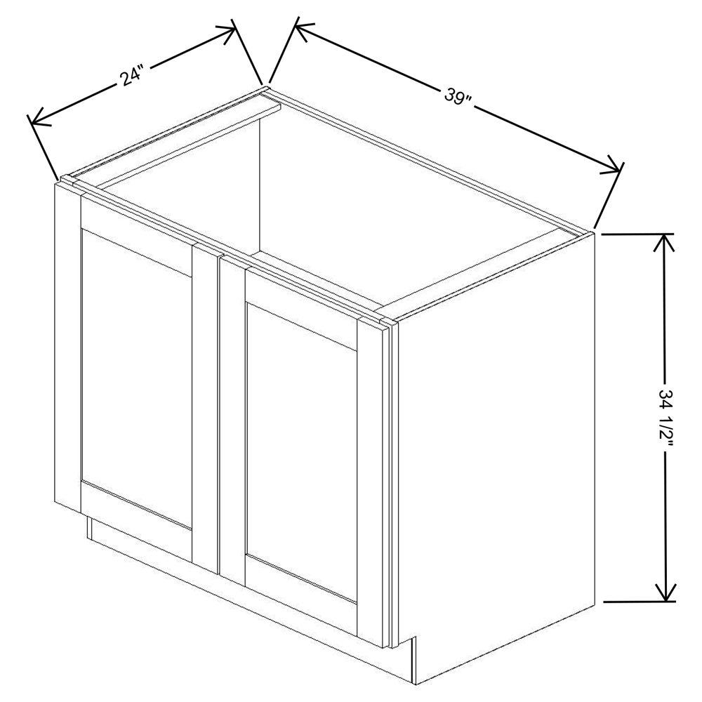 Fabuwood Allure Luna Timber 39"W Base Double Full Doors