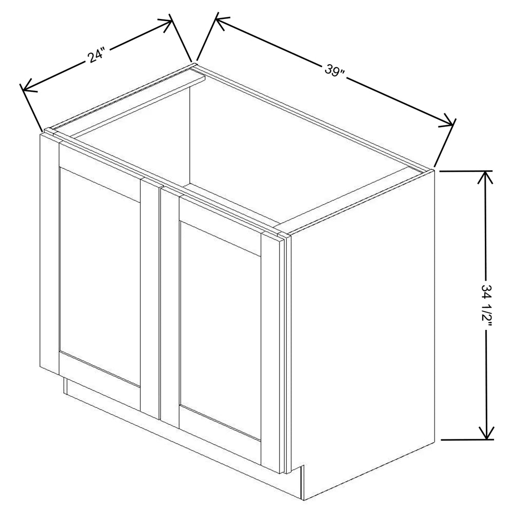 Fabuwood Allure Fusion Timber 39" W X 34 1/2" H X 24" D Full Height Double Door Base Cabinet