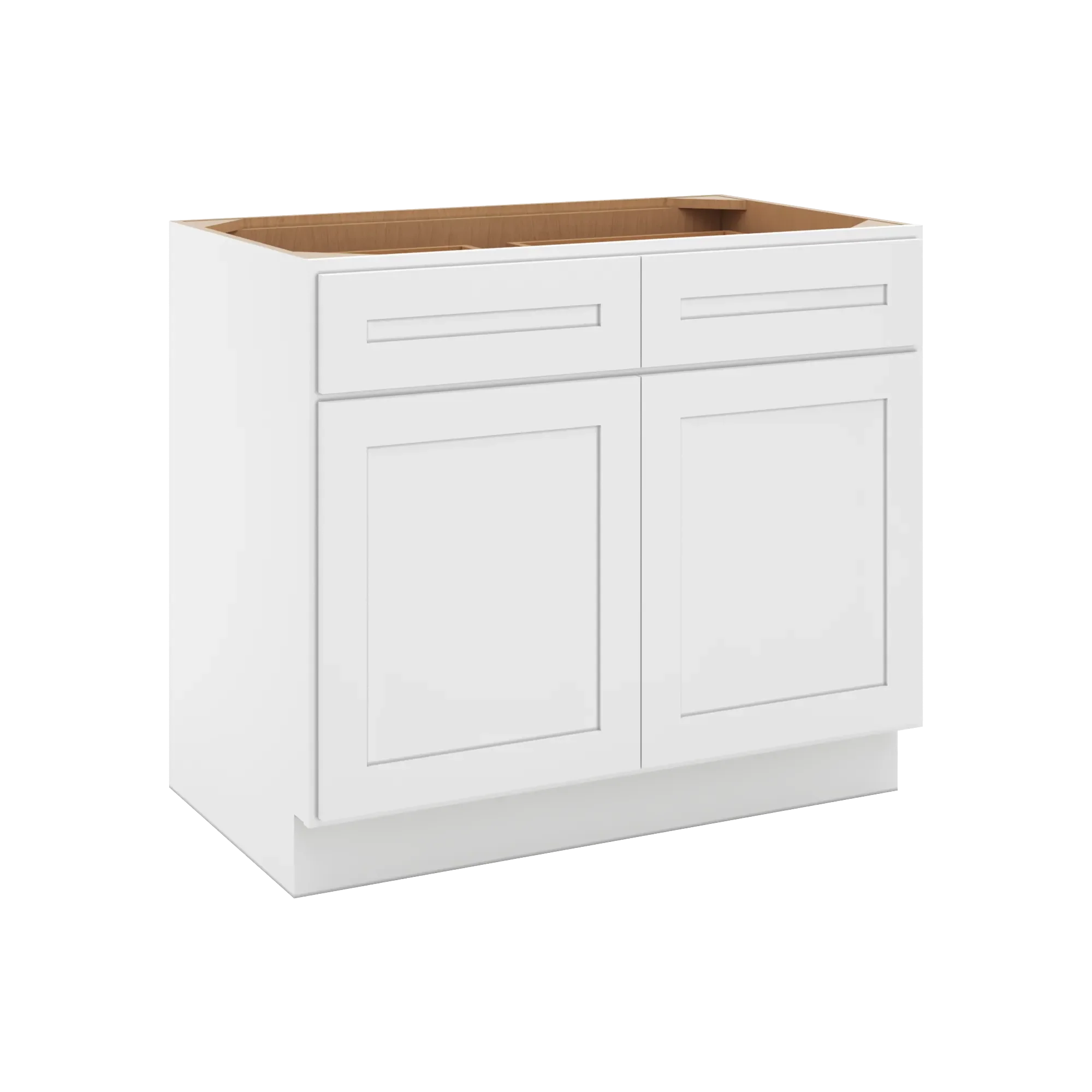 cnc luxor 5 piece white 39 w 2 drawer double door base cabinet