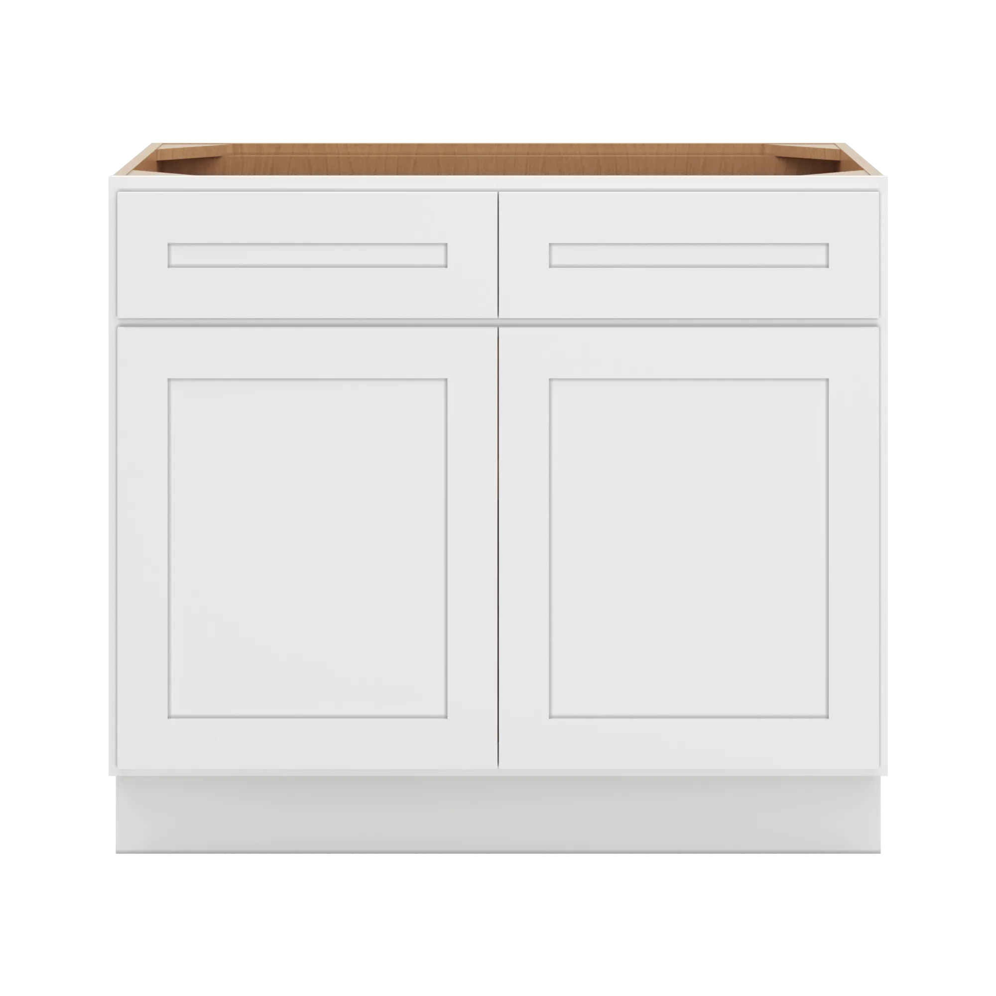 cnc luxor 5 piece white 39 w 2 drawer double door base cabinet
