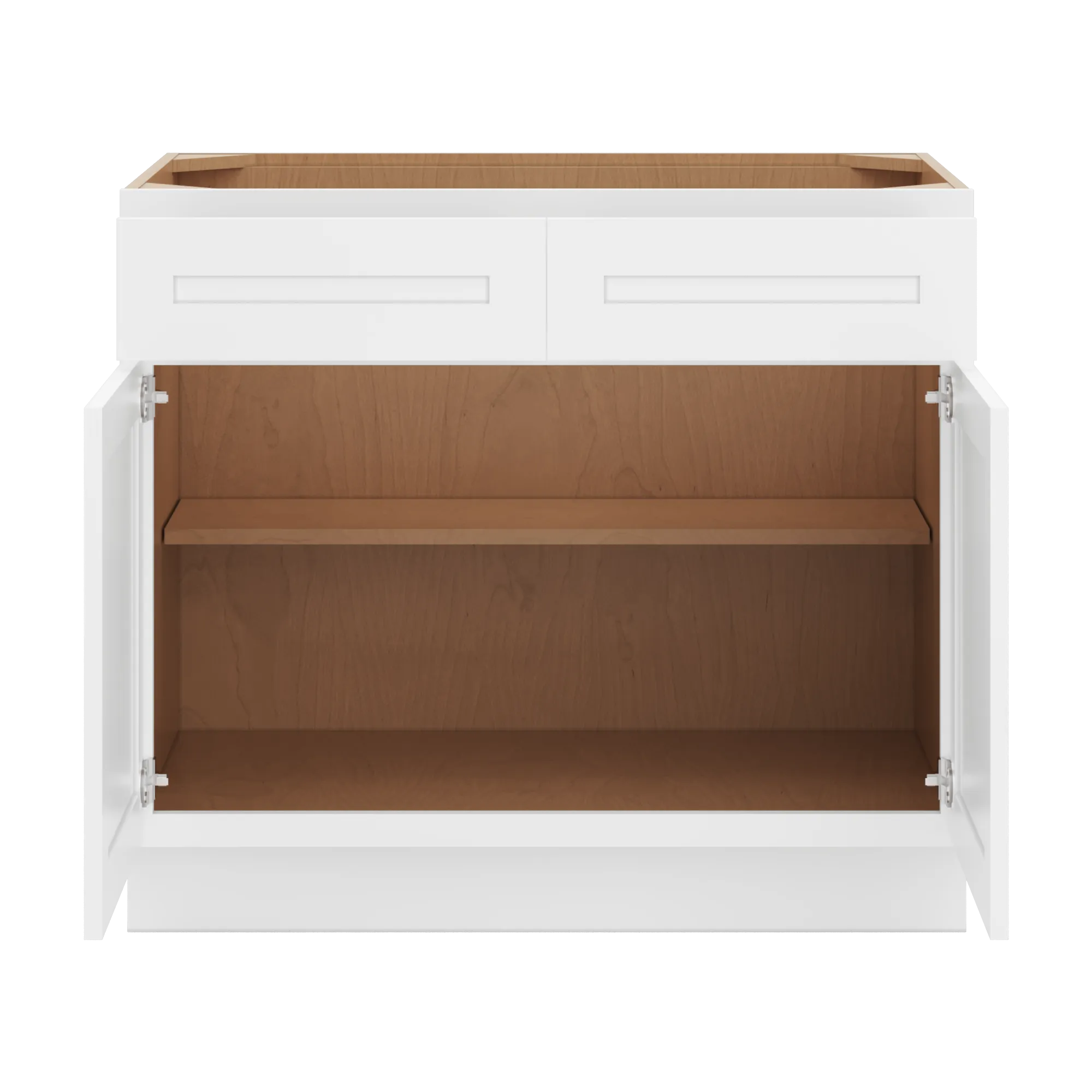 cnc luxor 5 piece white 39 w 2 drawer double door base cabinet