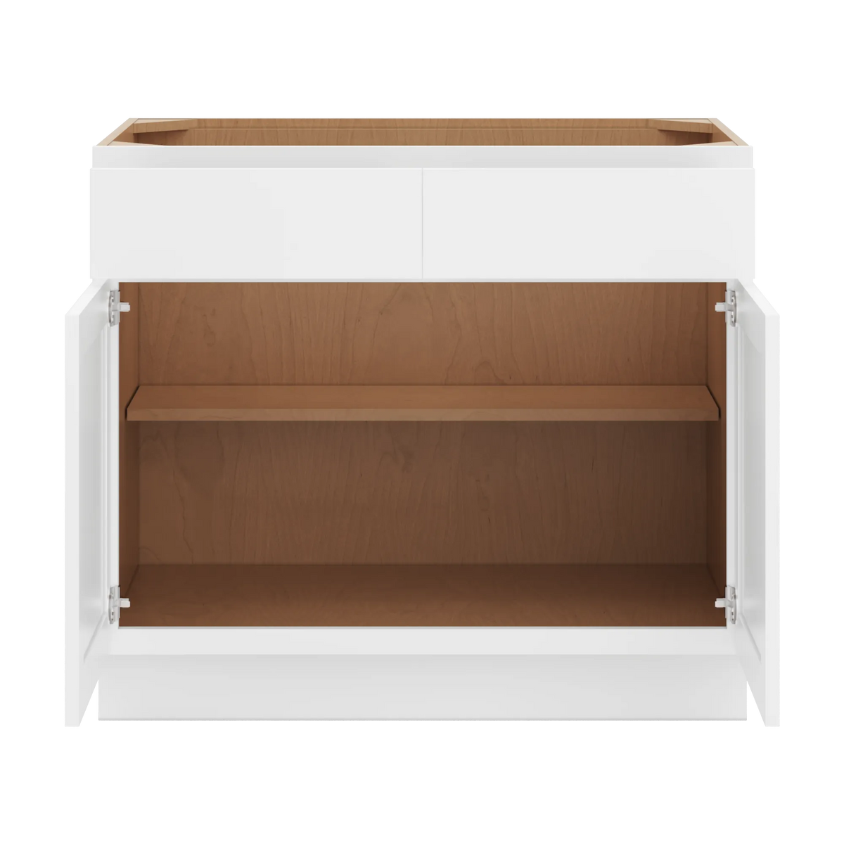 cnc luxor white 39 w 2 drawer double door base cabinet