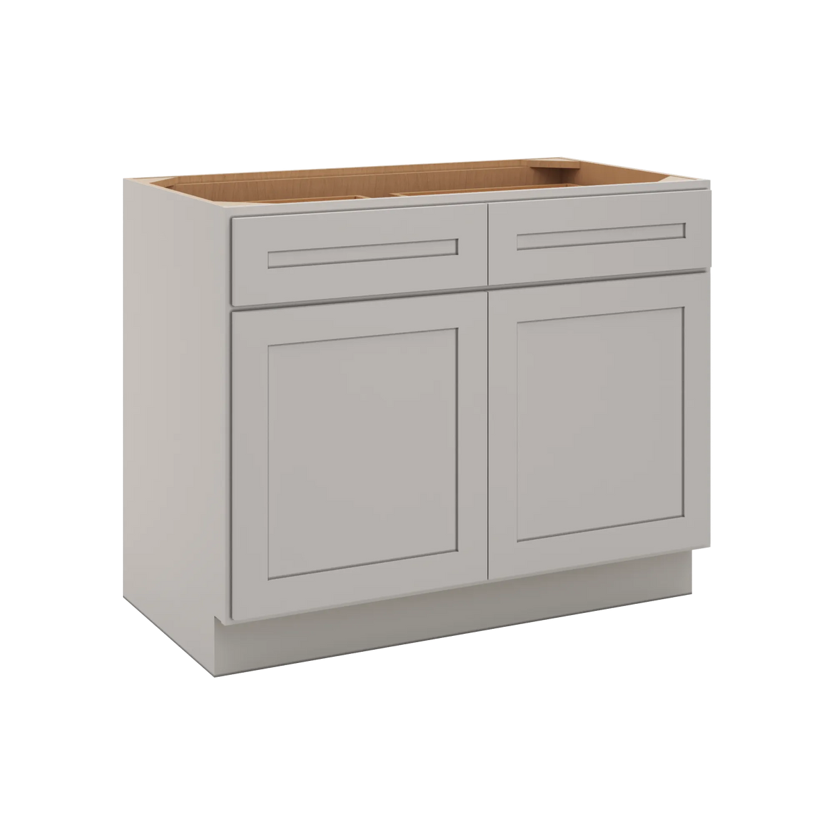 CNC Luxor 5-Piece Misty Grey 42" W 2 Drawer Double Door Base Cabinet W/ 1 Pullout Shelf