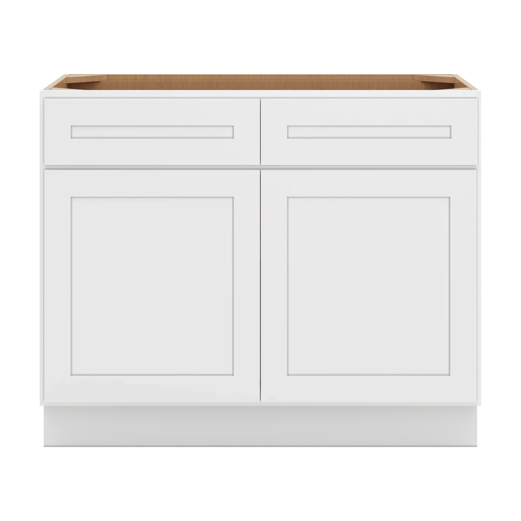 cnc luxor 5 piece white 42 w 2 drawer double door base cabinet w 1 pullout shelf