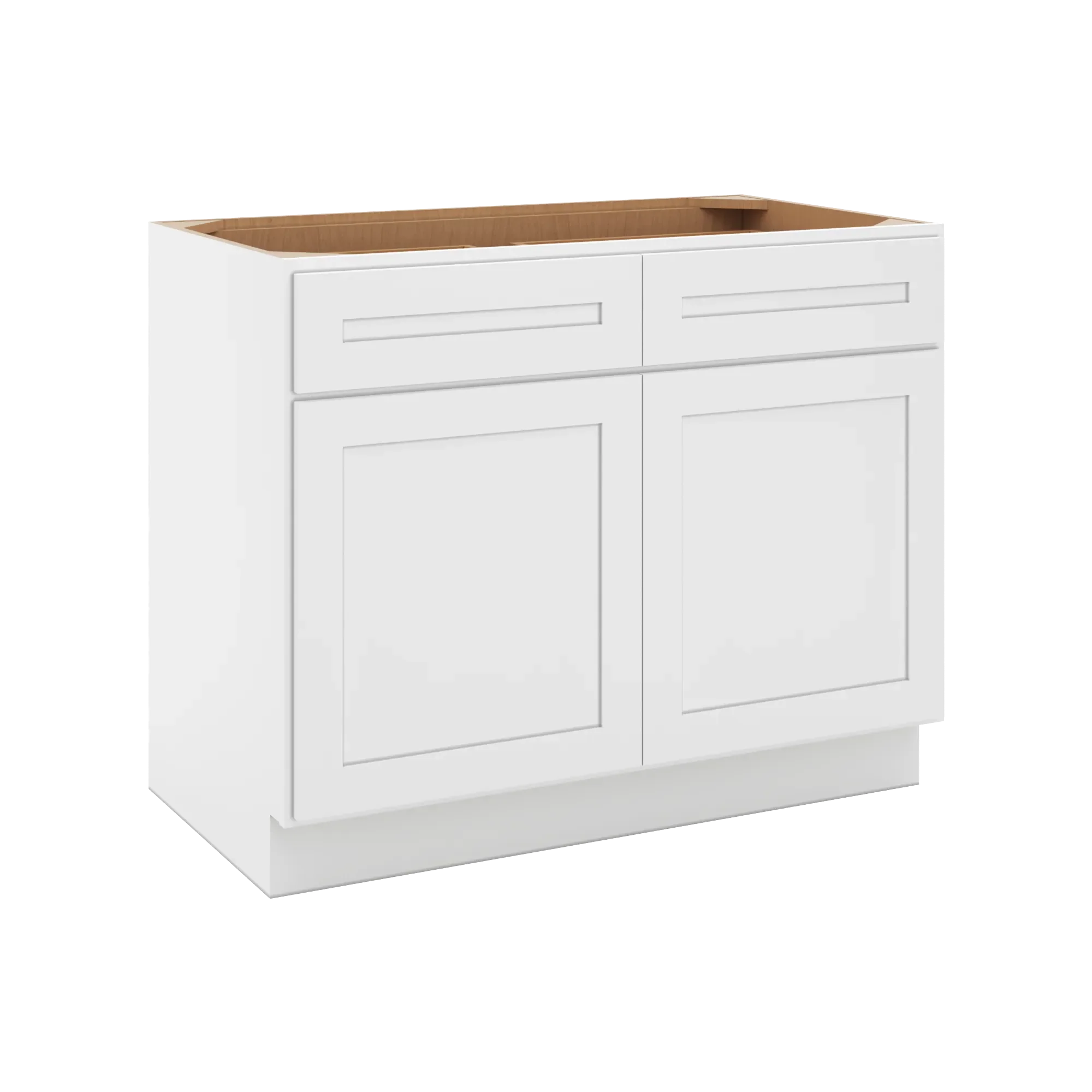 cnc luxor 5 piece white 42 w 2 drawer double door base cabinet w 2 pullout shelf