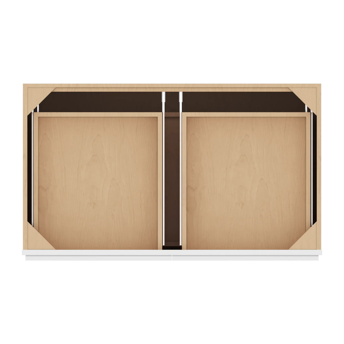 cnc luxor white 42 w 2 drawer double door base cabinet w 2 pullout shelf