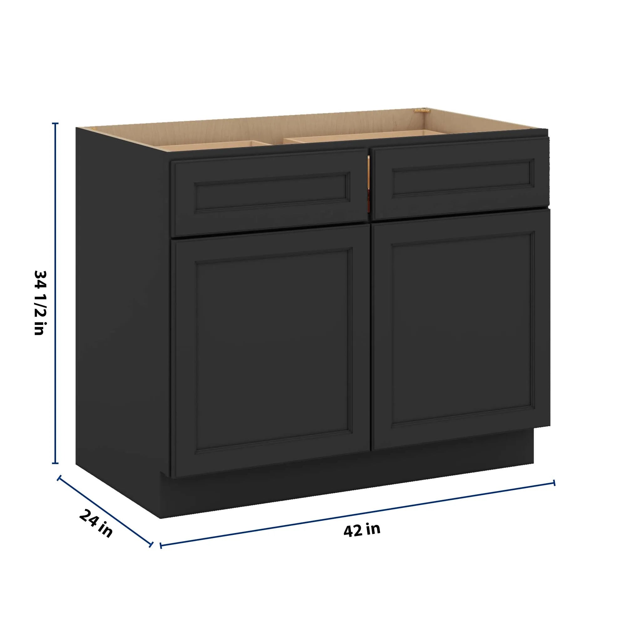 J&K Charcoal E2 Double Door Standard Base Cab - 42" W